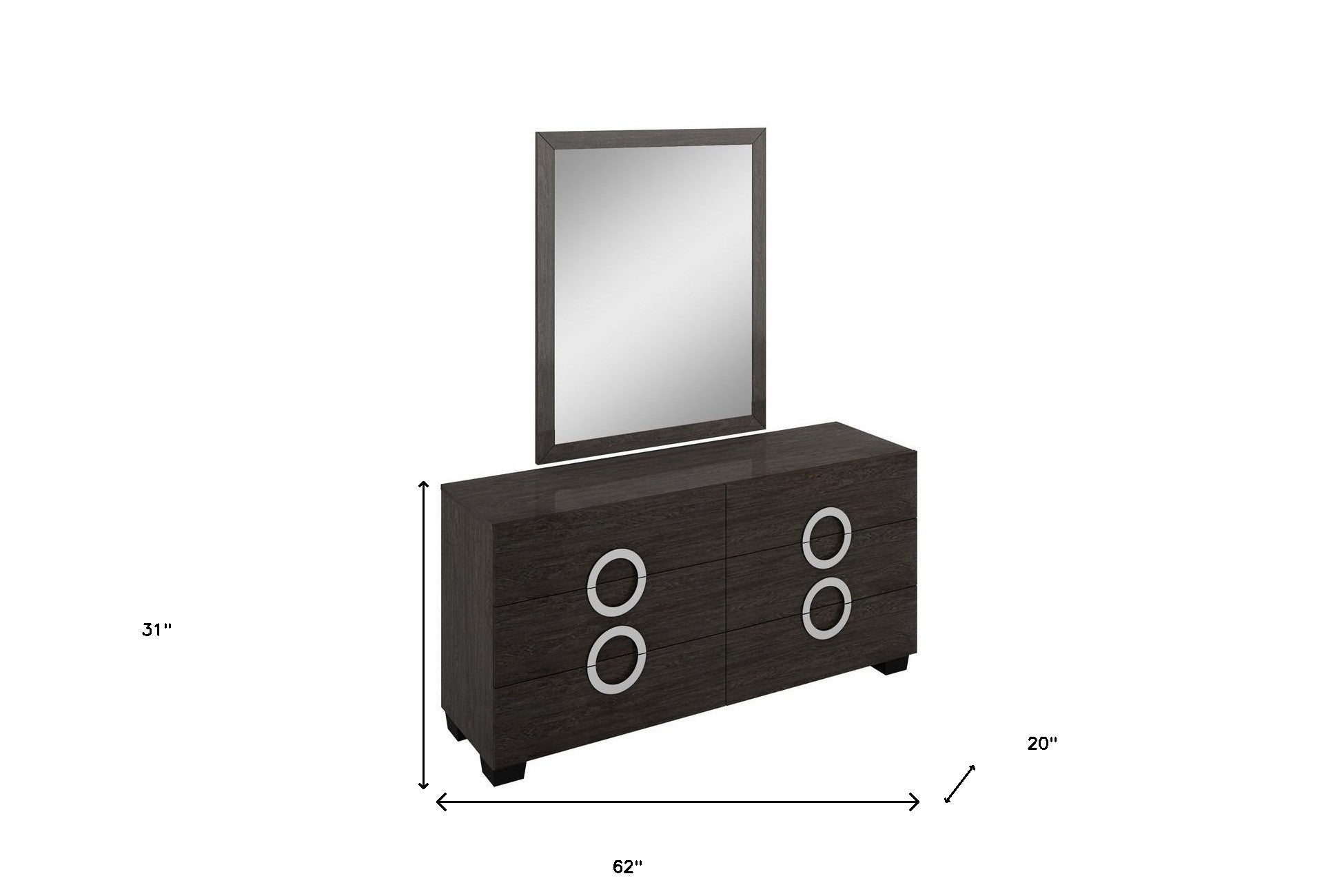 31" Refined Grey High Gloss Dresser-3