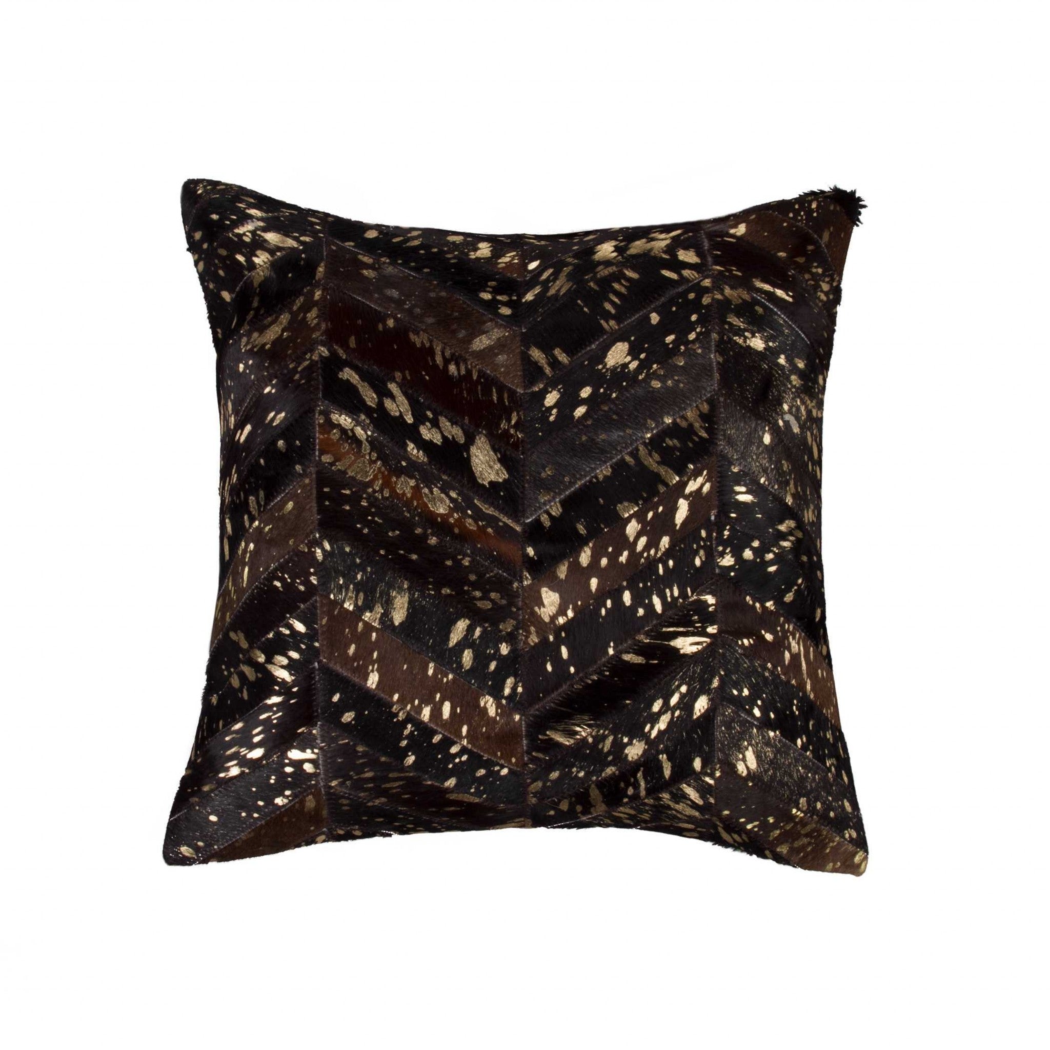 18" X 18" X 5" Chocolate And Gold  Pillow-0