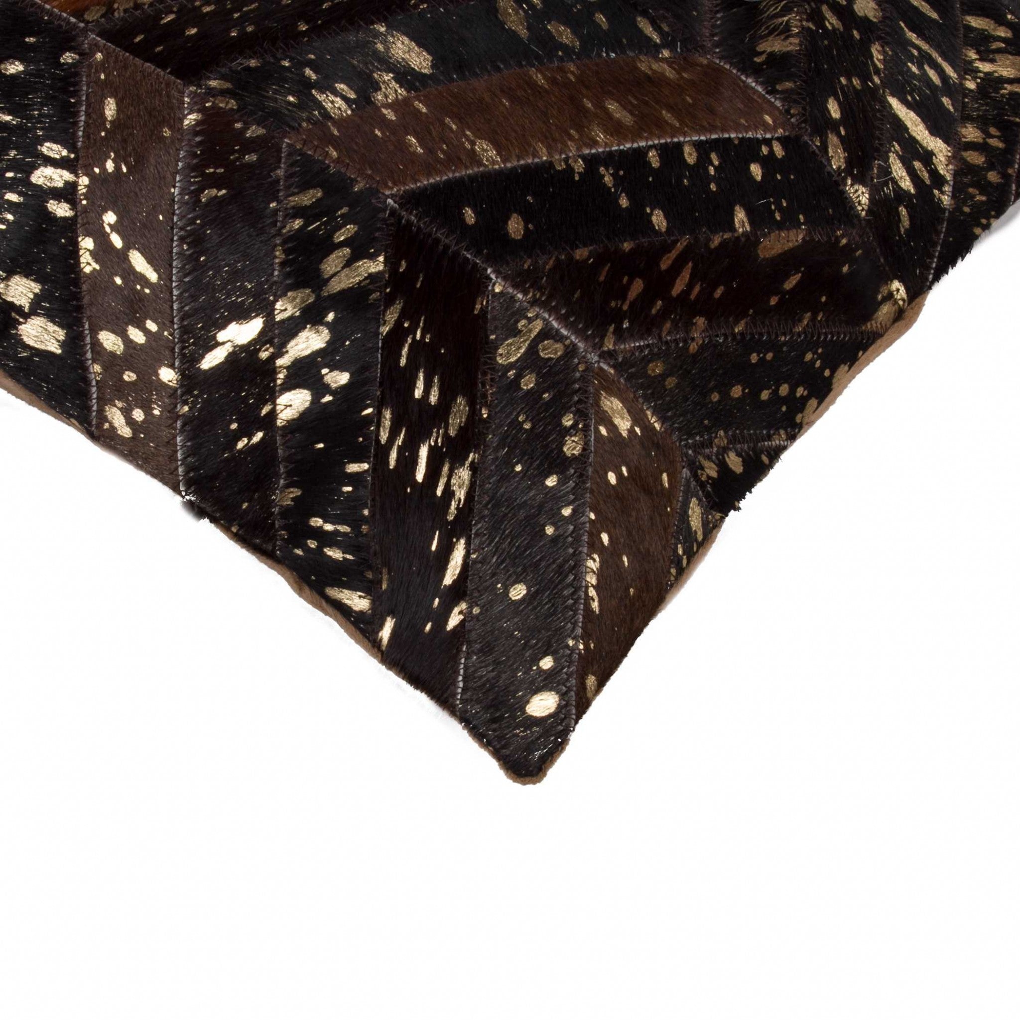 18" X 18" X 5" Chocolate And Gold  Pillow-2