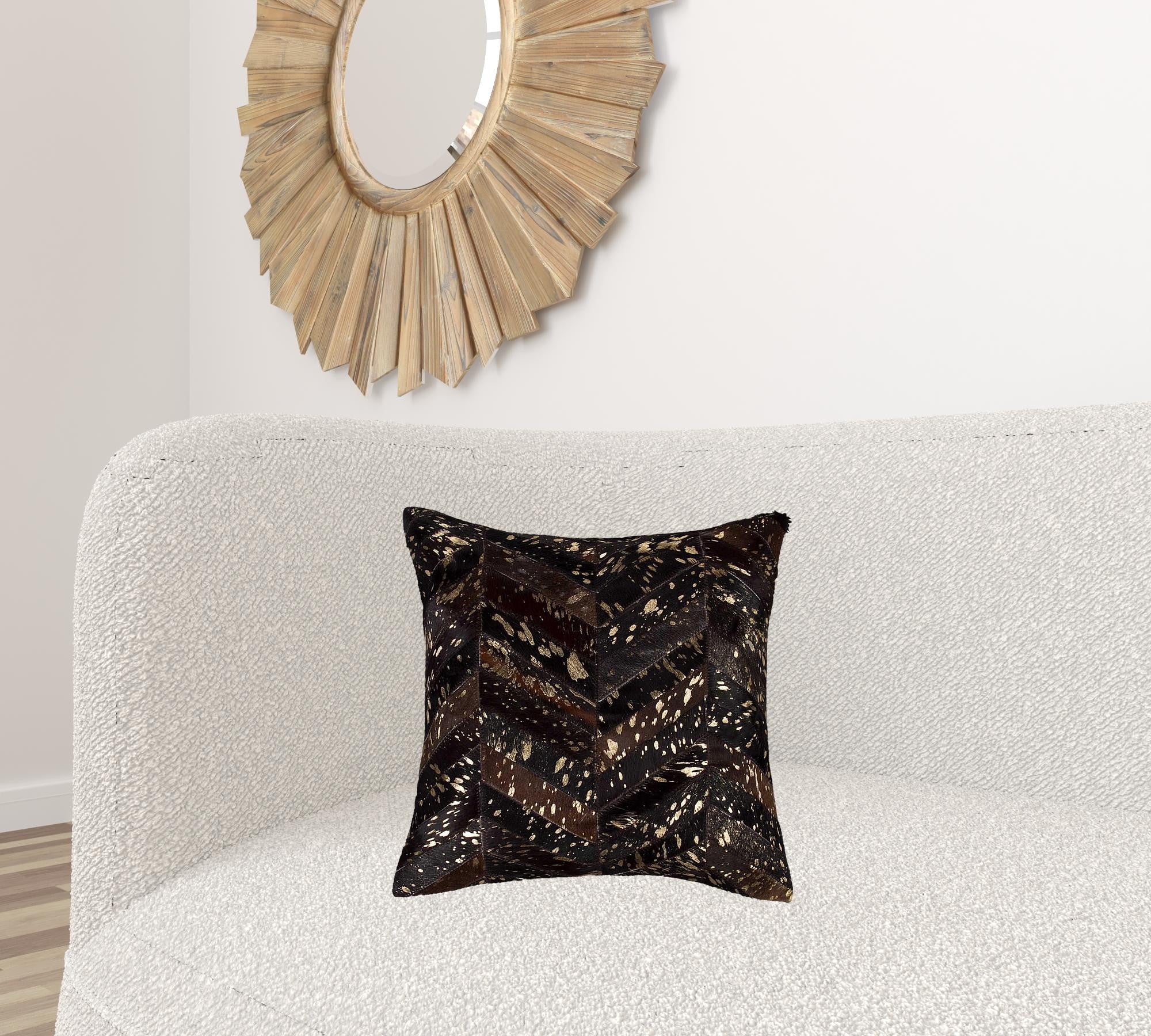 18" X 18" X 5" Chocolate And Gold  Pillow-1