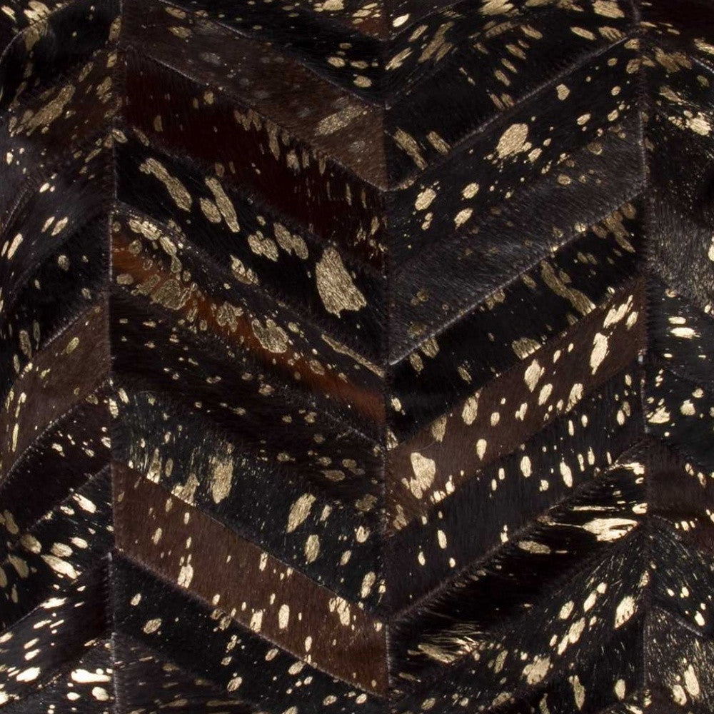 18" X 18" X 5" Chocolate And Gold  Pillow-3