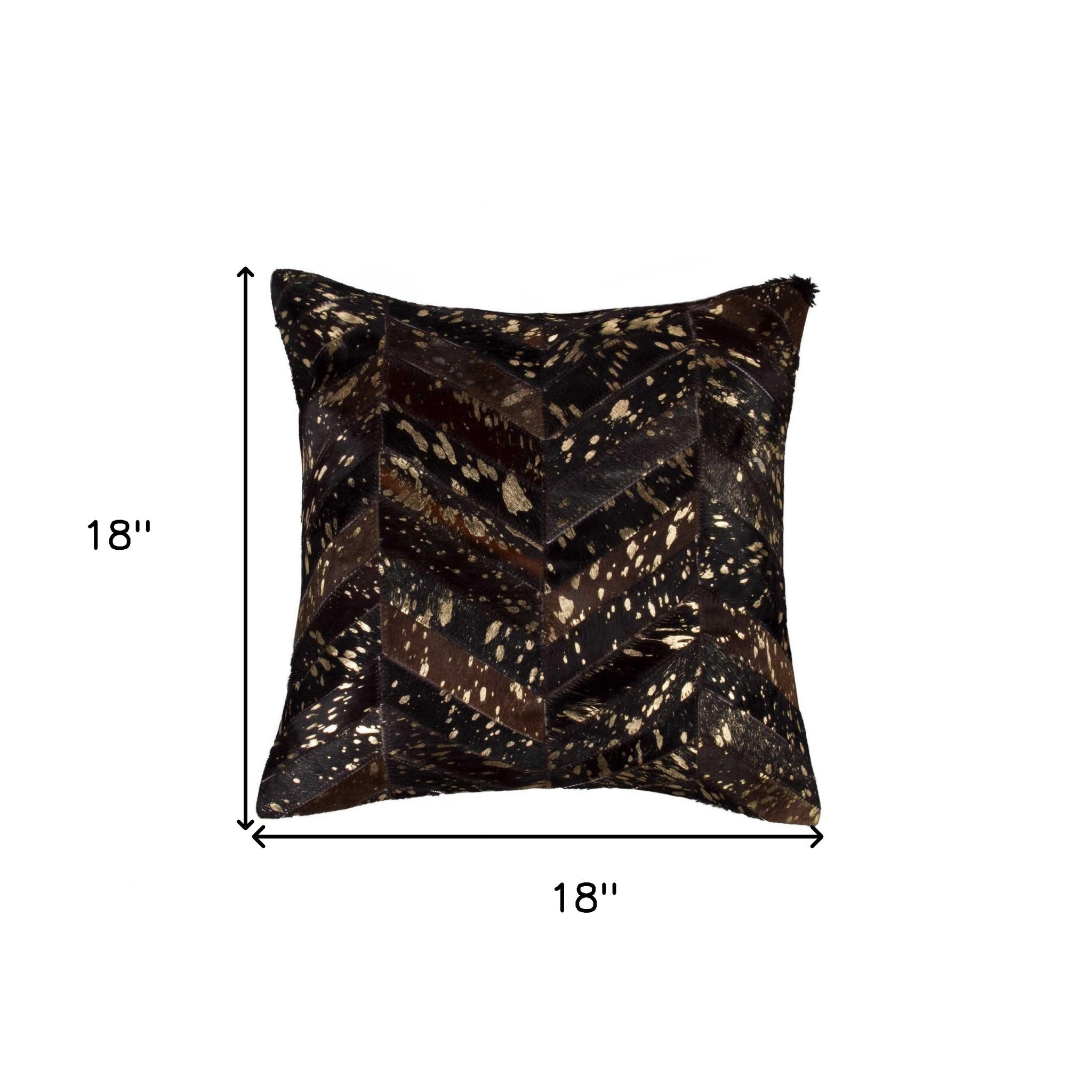 18" X 18" X 5" Chocolate And Gold  Pillow-5