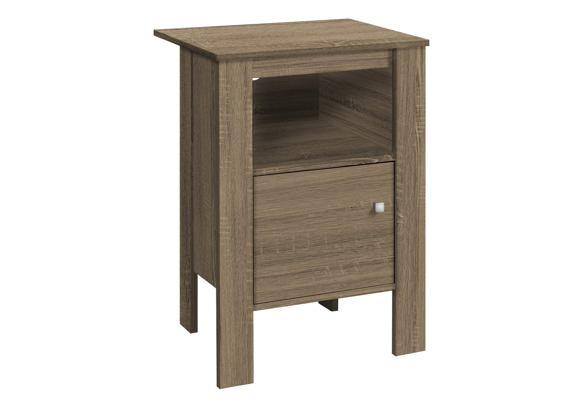24" Deep Taupe Wood End Table With Shelf-1