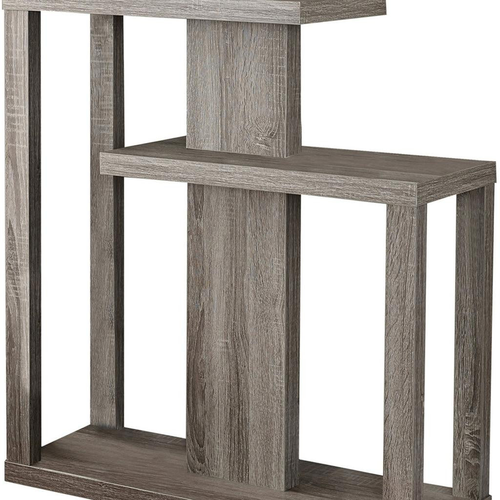32" Taupe Free form Floor Shelf Console Table With Storage-3