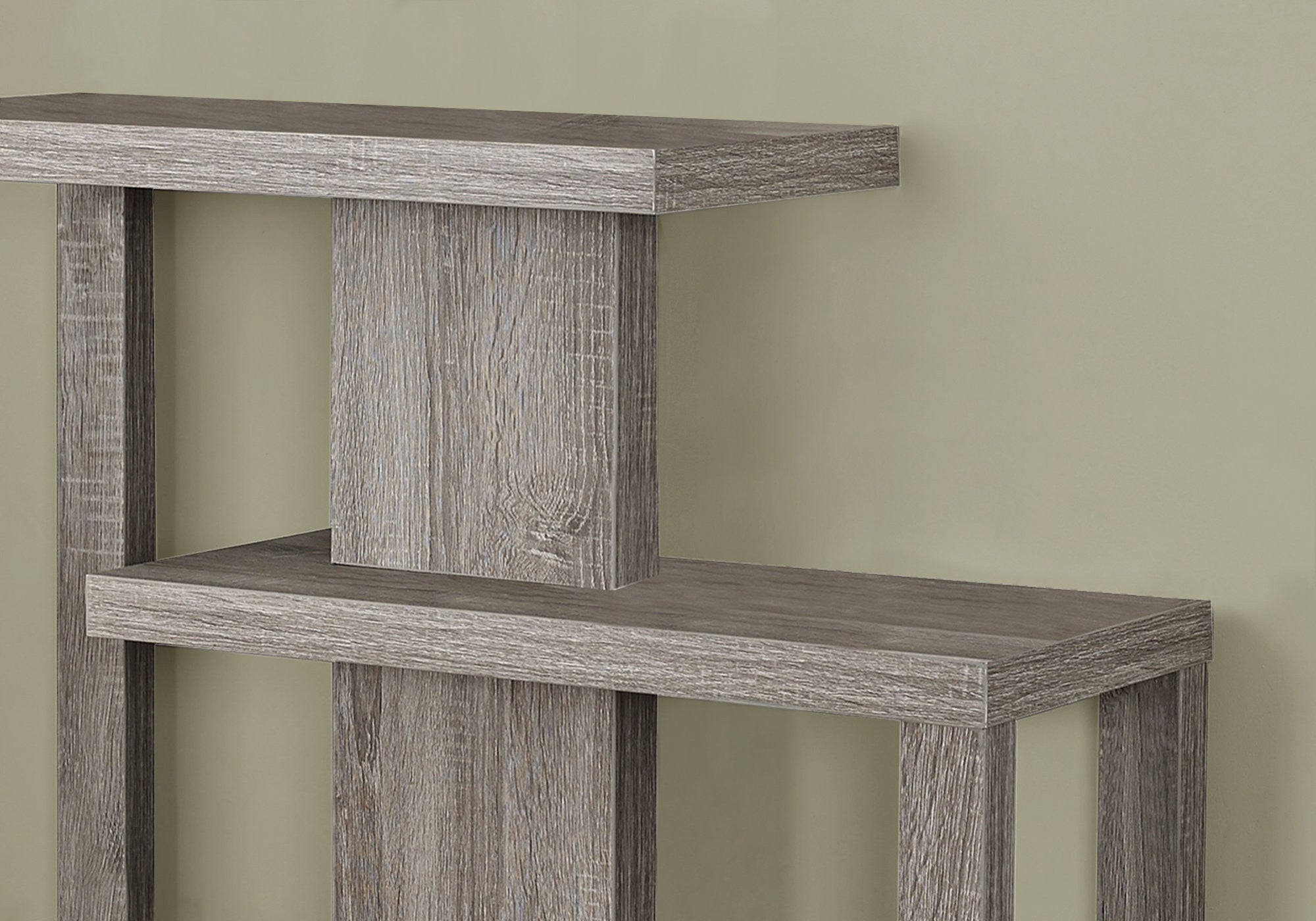 32" Taupe Free form Floor Shelf Console Table With Storage-5