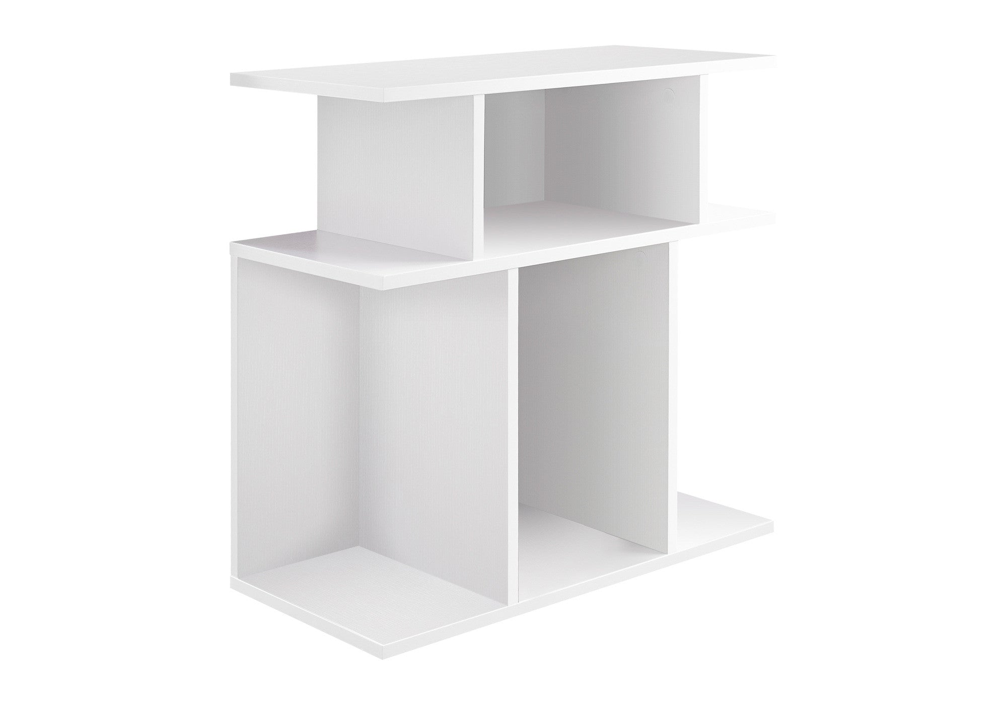 24" White Wood End Table With Six Open Shelves-1