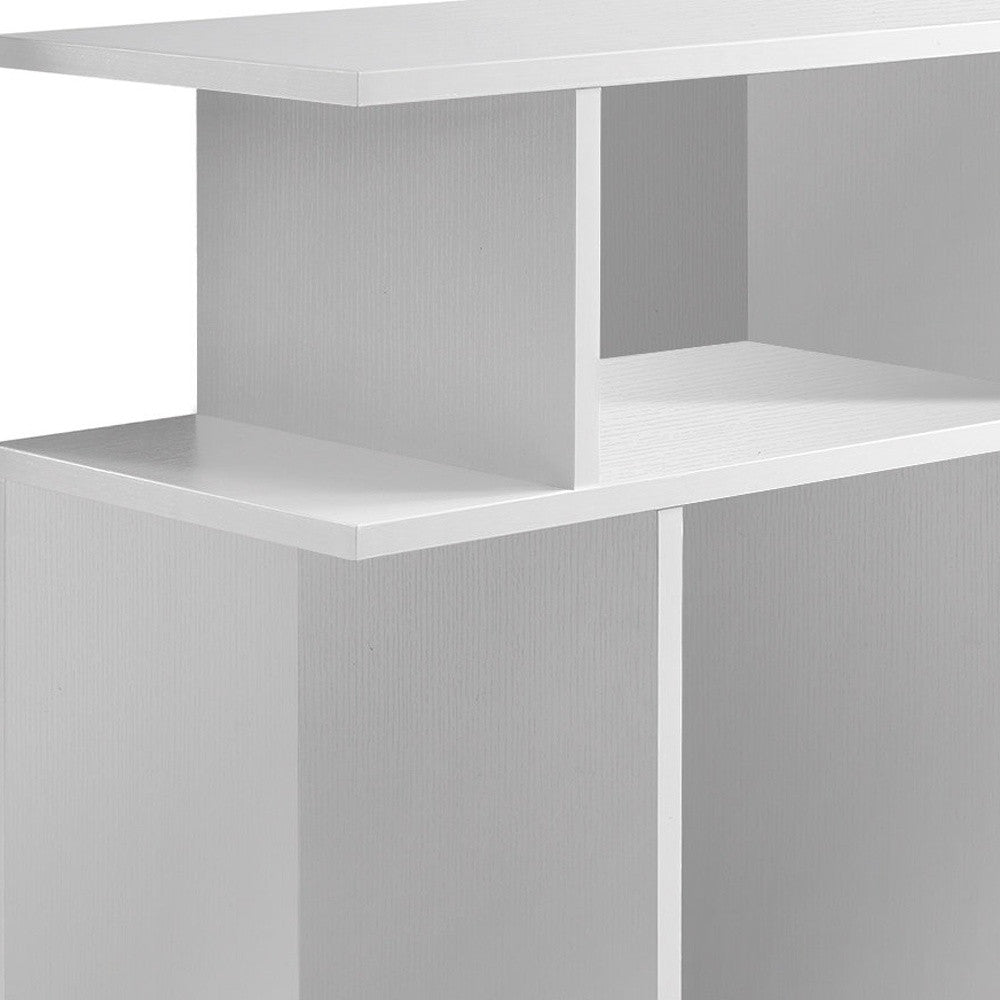 24" White Wood End Table With Six Open Shelves-3