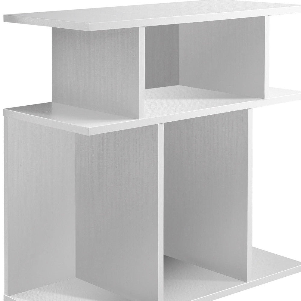 24" White Wood End Table With Six Open Shelves-2