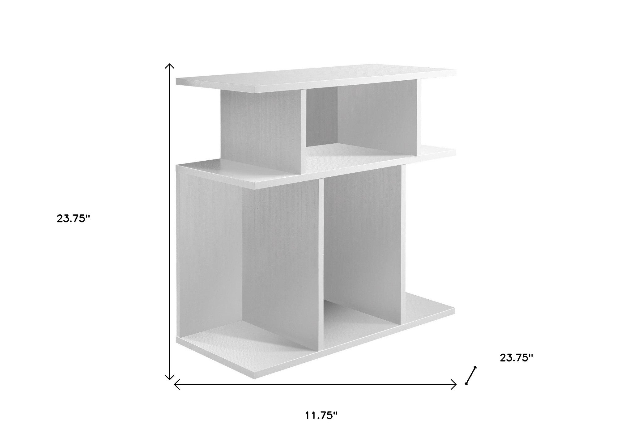 24" White Wood End Table With Six Open Shelves-7