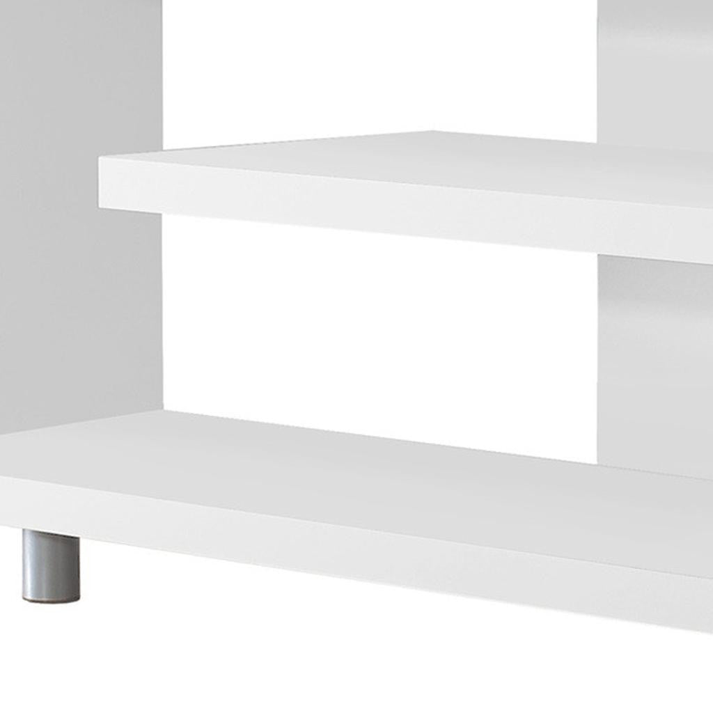 60" White Open Shelving TV Stand-1