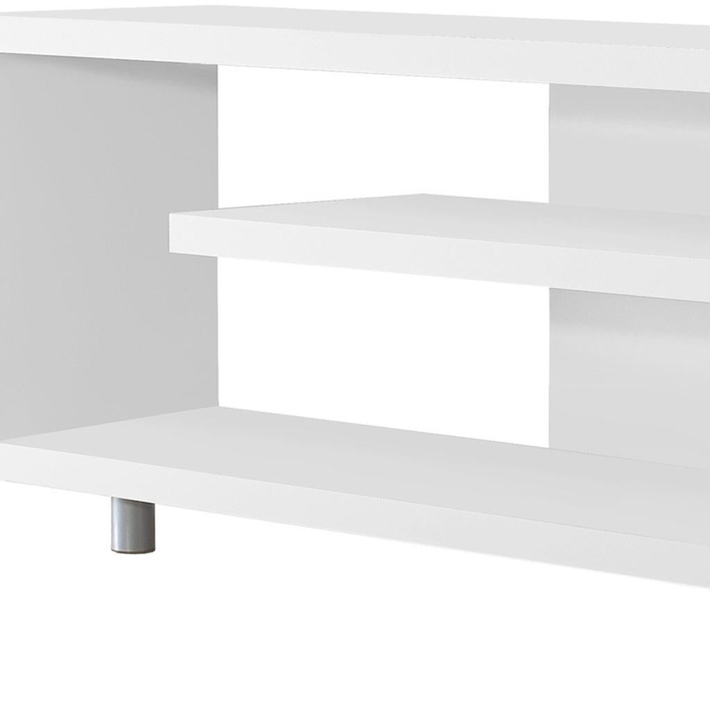60" White Open Shelving TV Stand-2