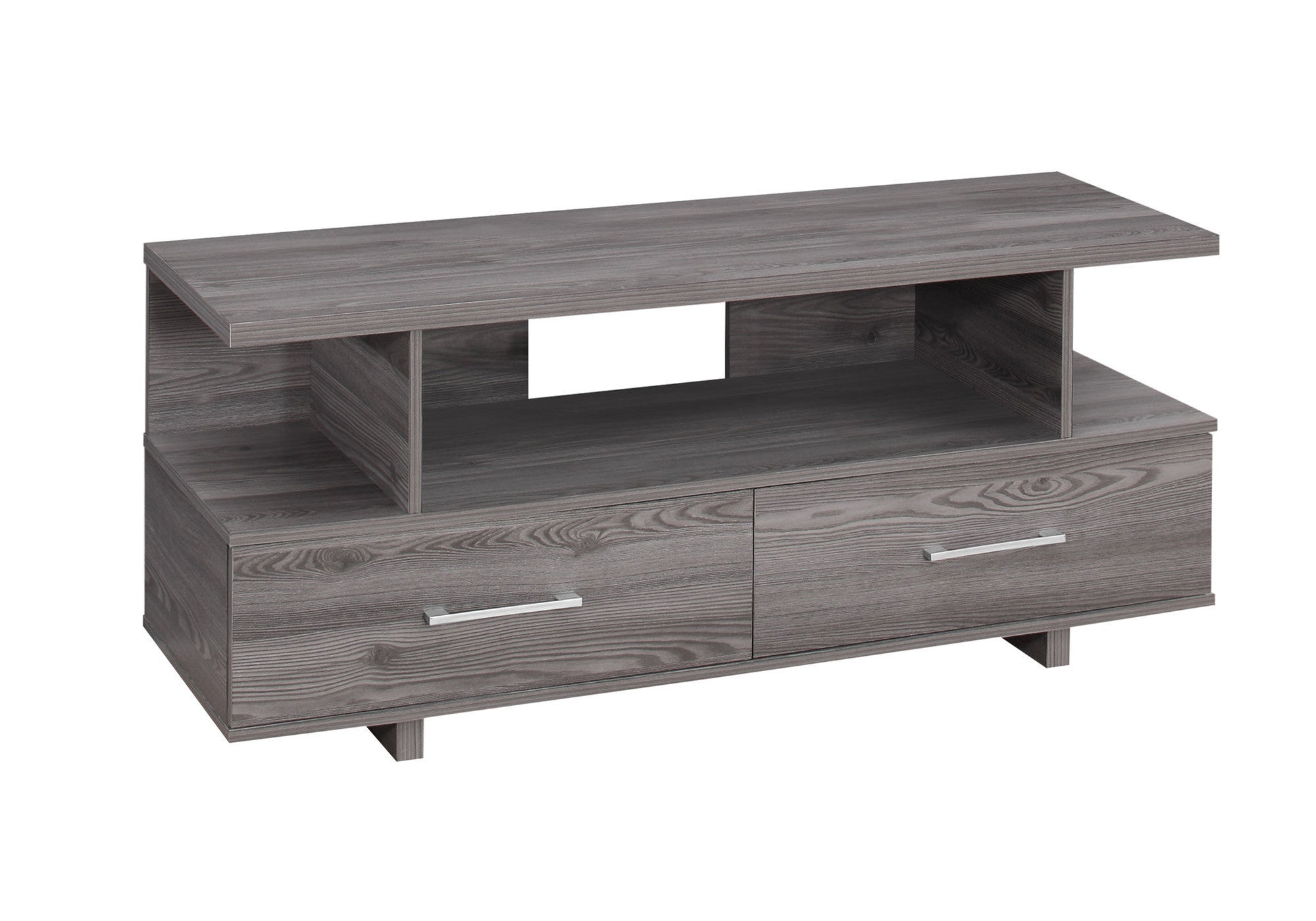 48" Gray Open Shelving Entertainment Center-1