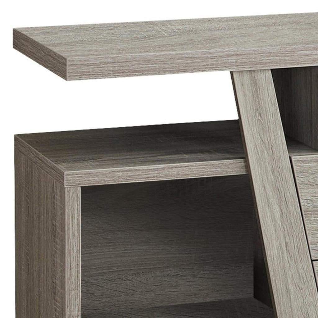 60" Deep Taupe Open Shelving TV Stand-3