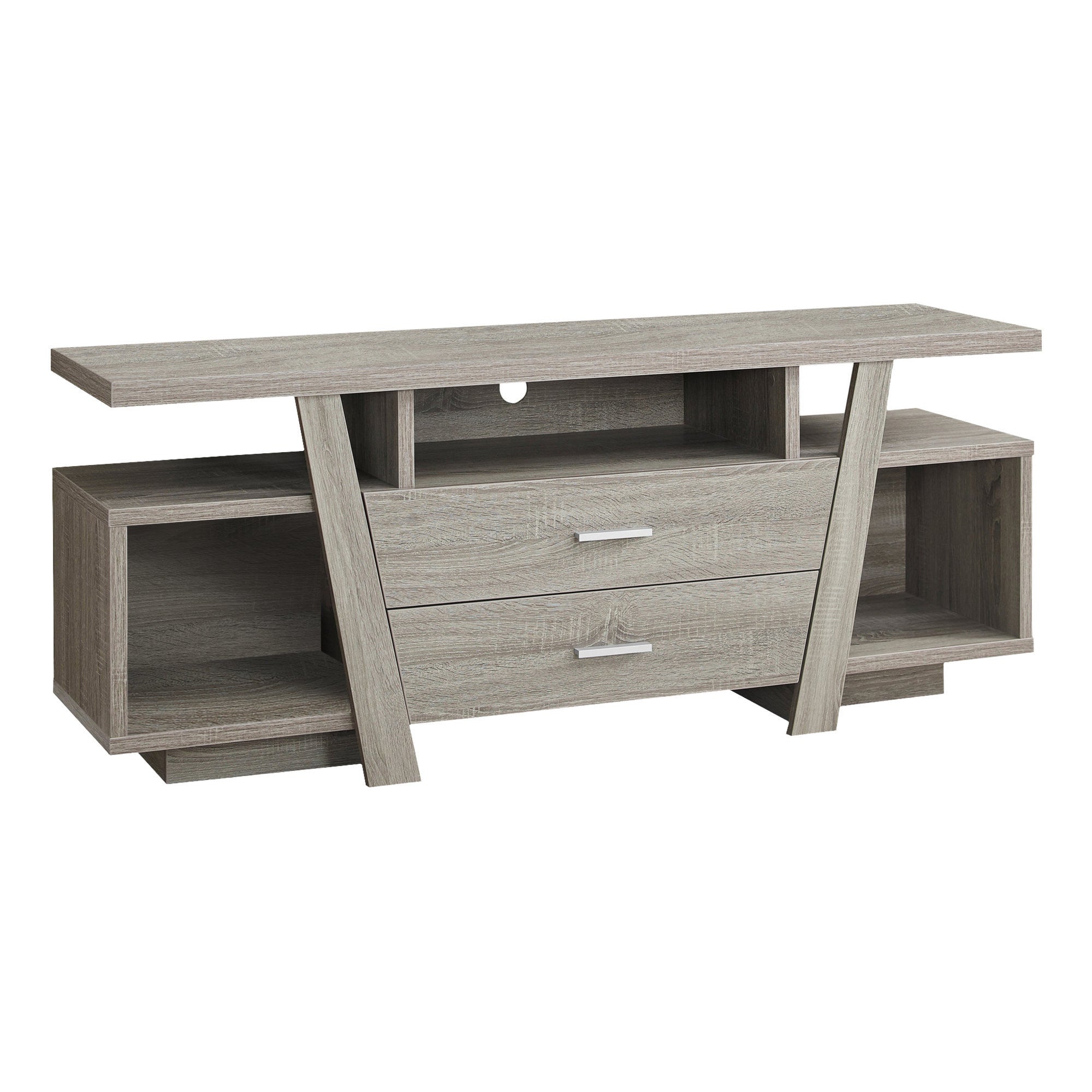 60" Deep Taupe Open Shelving TV Stand-1