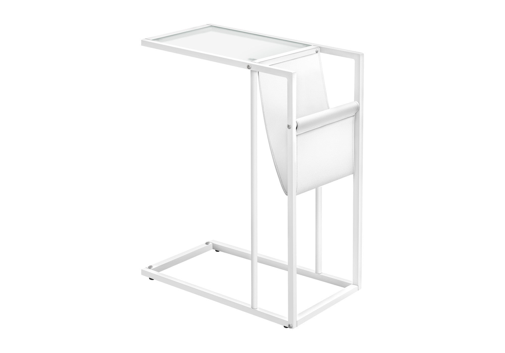 White Modern Metal And Glass Tv Table-1