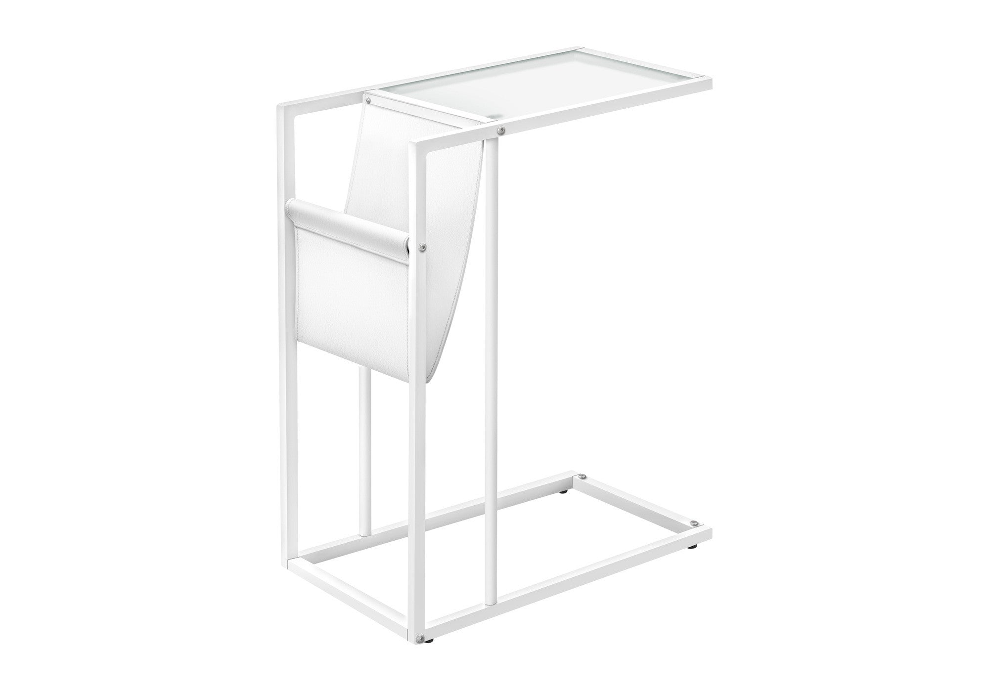 White Modern Metal And Glass Tv Table-0
