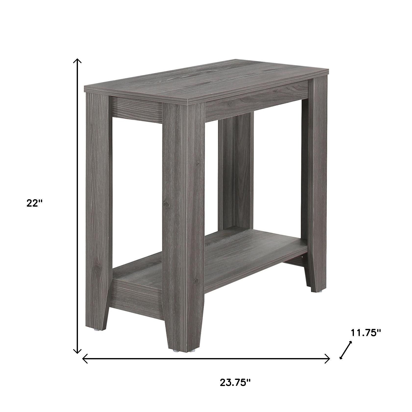 24" Gray Console Table With Storage-7