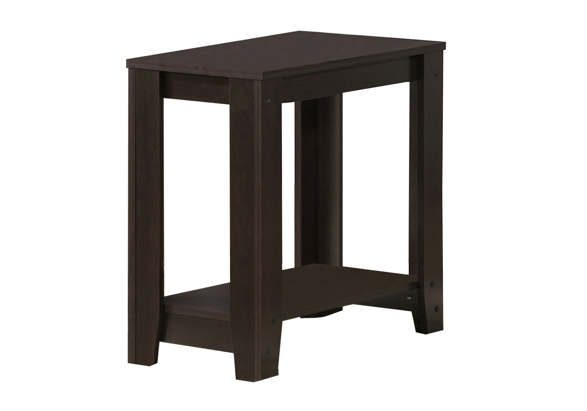 22" Dark Brown Wood End Table With Shelf-1