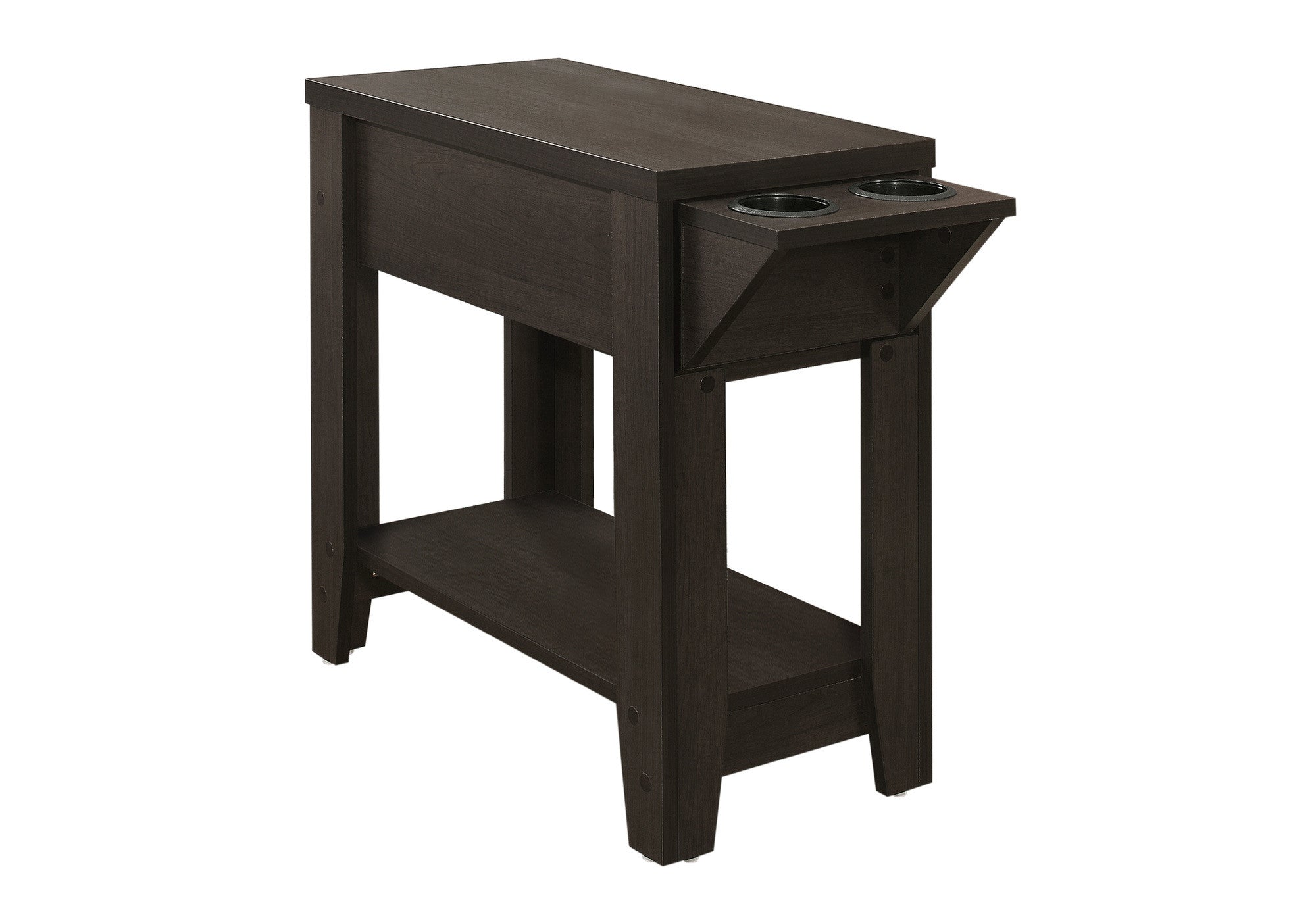 23" Brown Wood End Table With Shelf-2