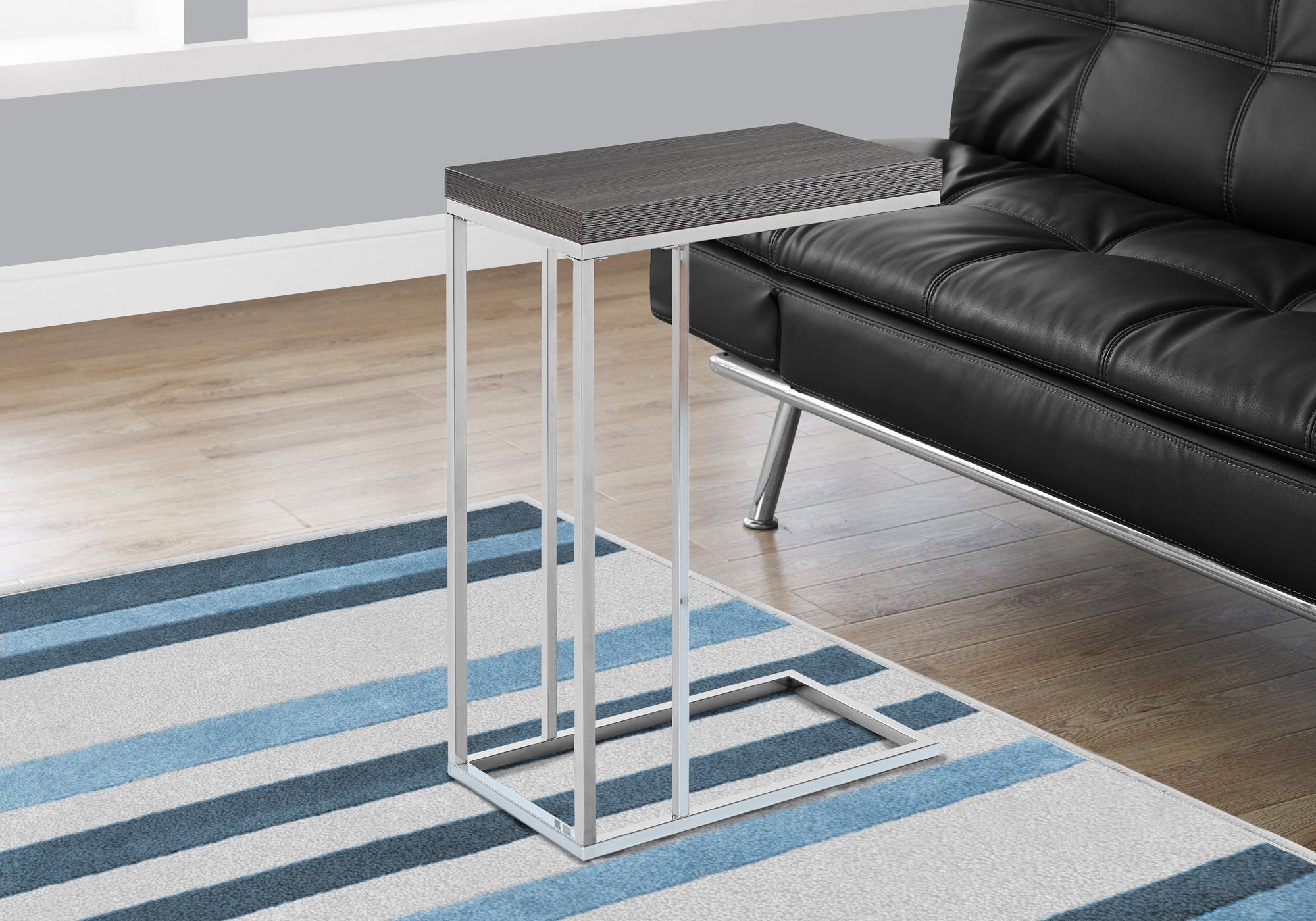 18.25" X 10.25" X 25.25" Grey Particle Board Metal  Accent Table-6