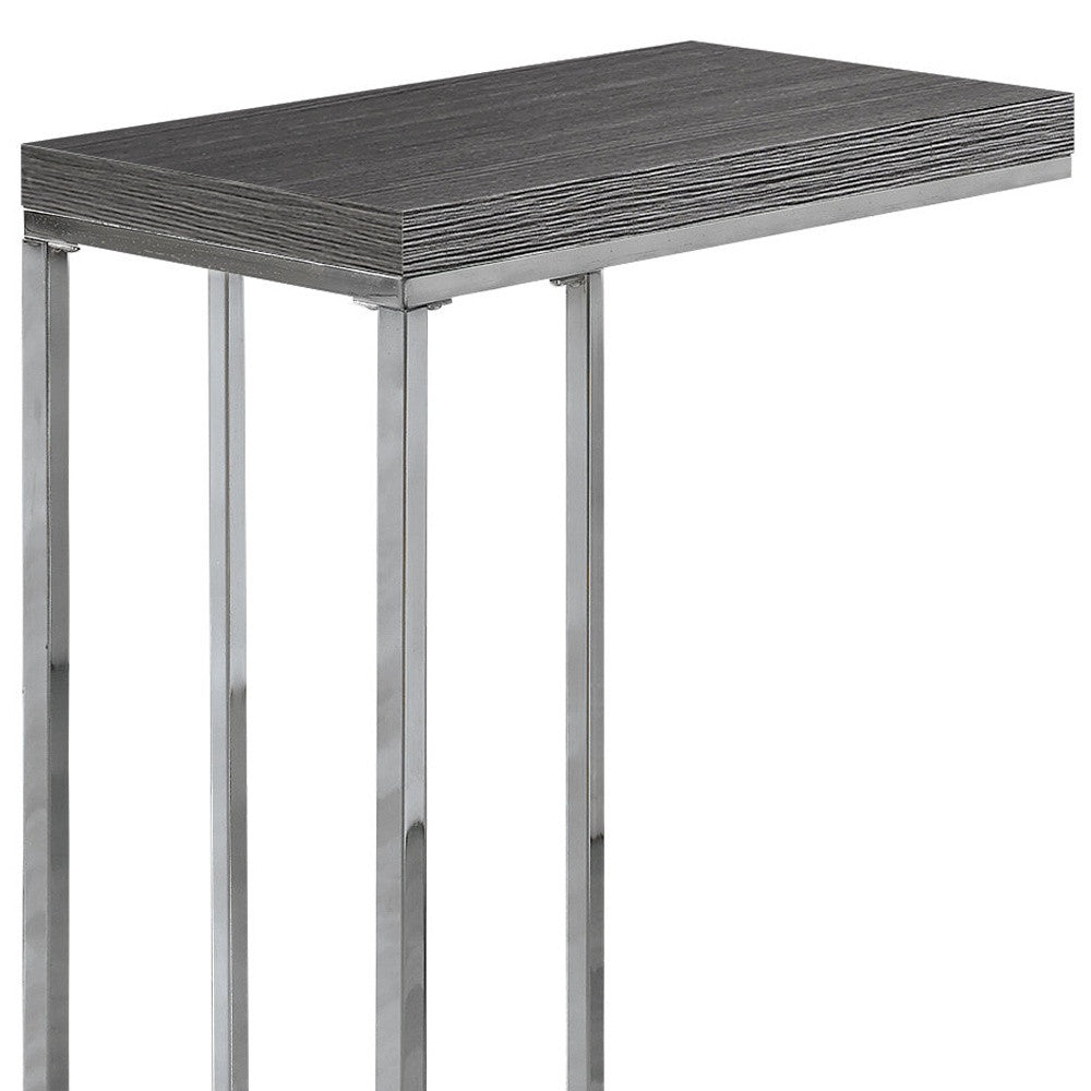 18.25" X 10.25" X 25.25" Grey Particle Board Metal  Accent Table-1