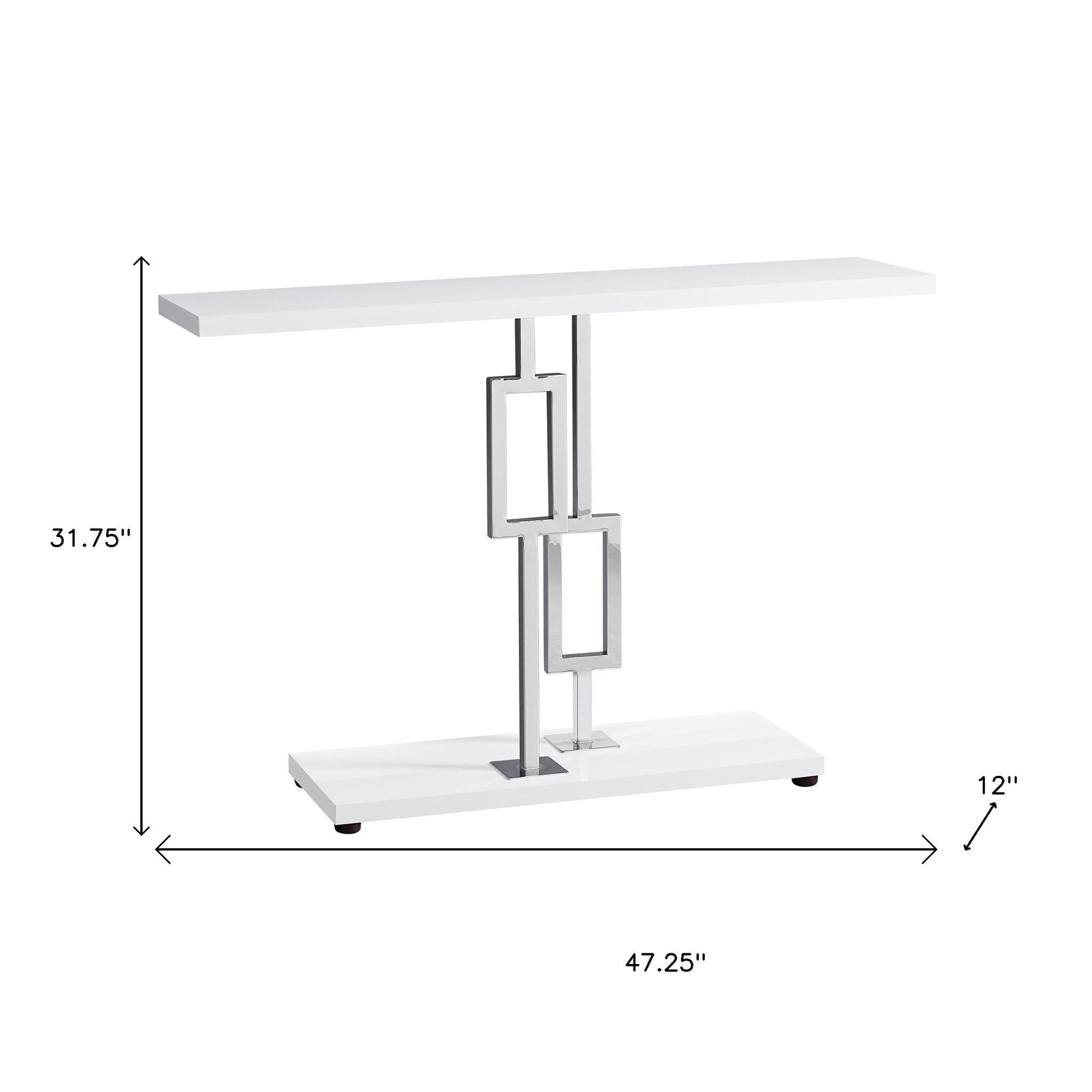47" White Floor Shelf Console Table With Storage-7
