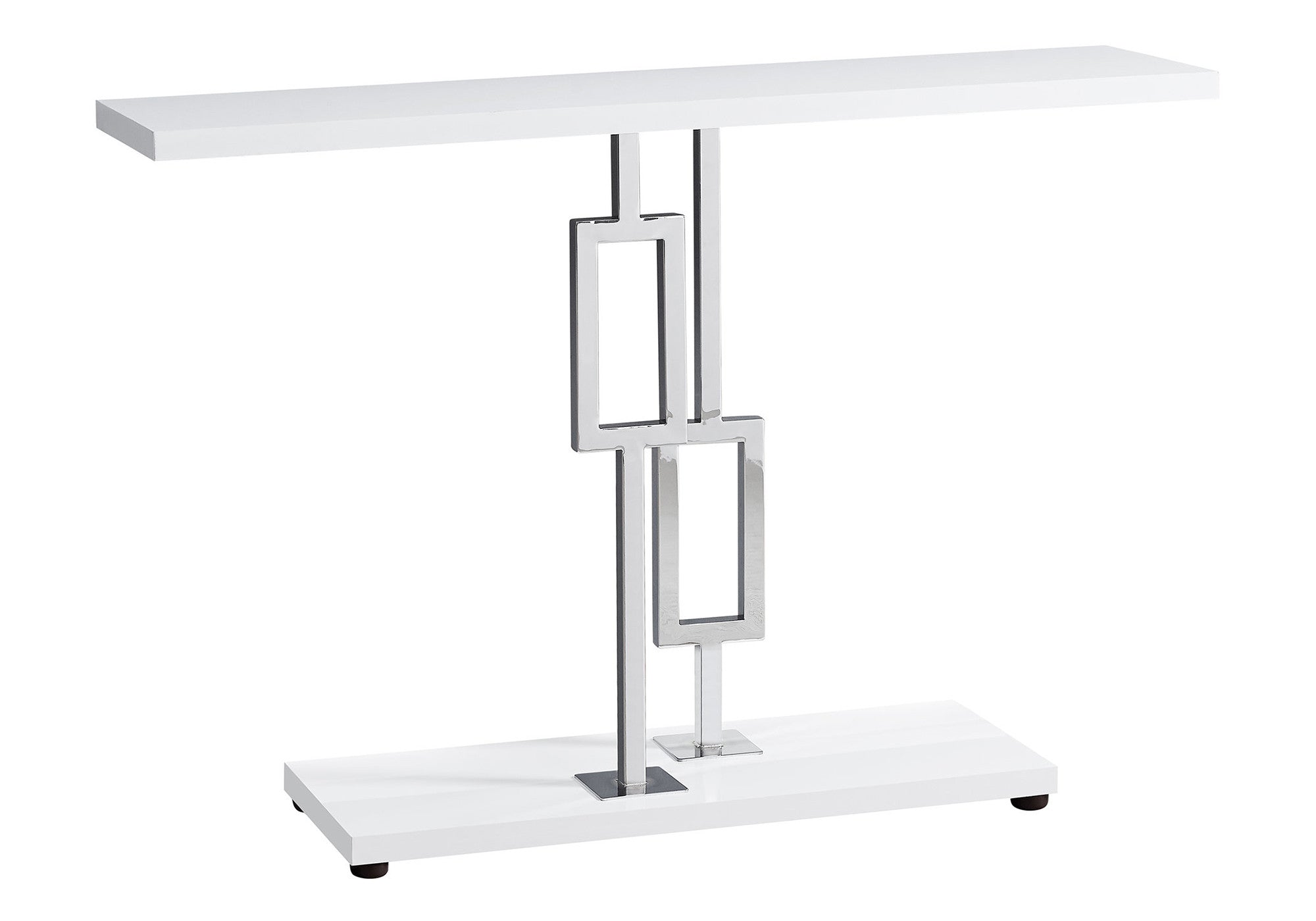 47" White Floor Shelf Console Table With Storage-1