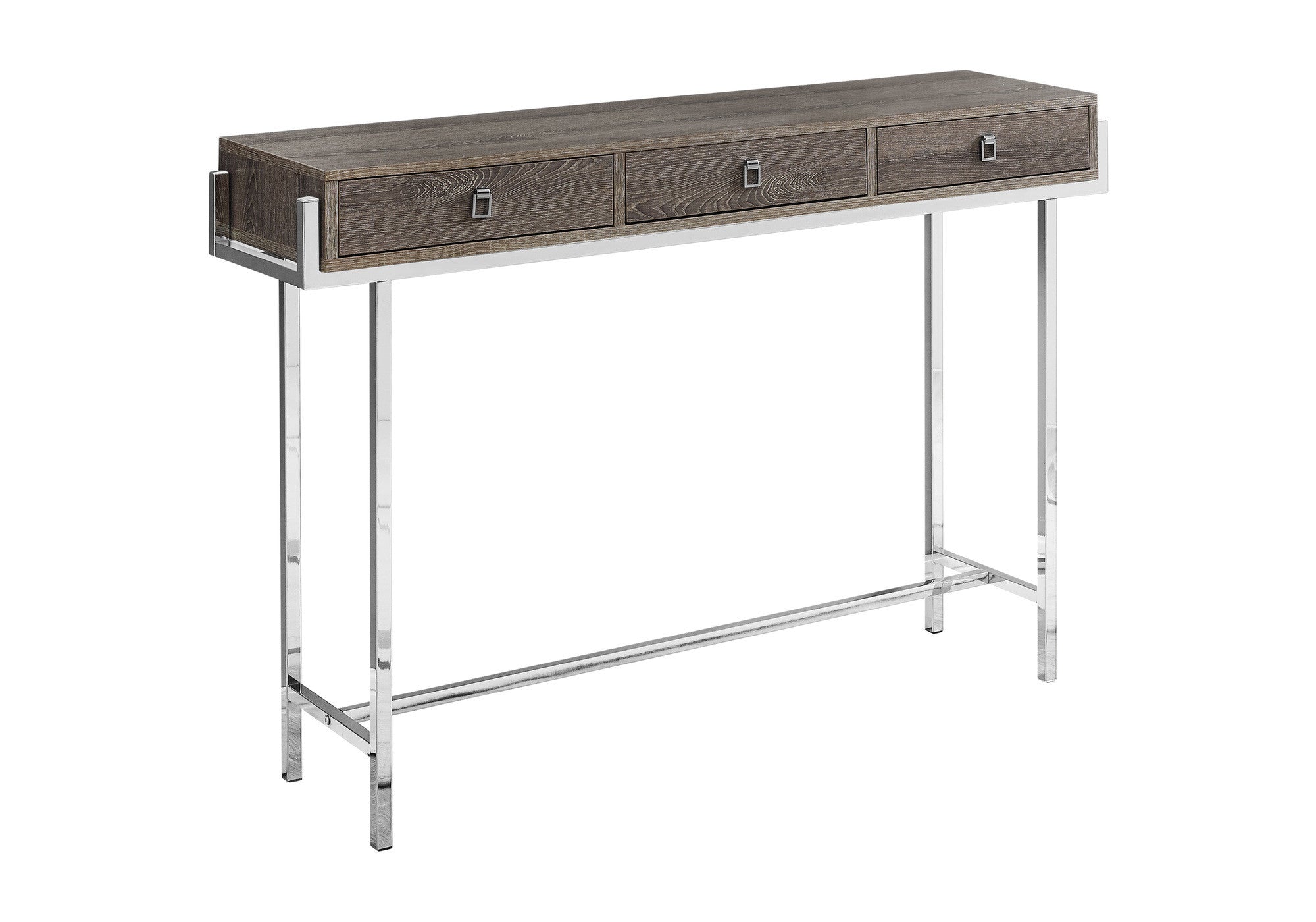 48" Taupe and Silver Console Table And Drawers-1