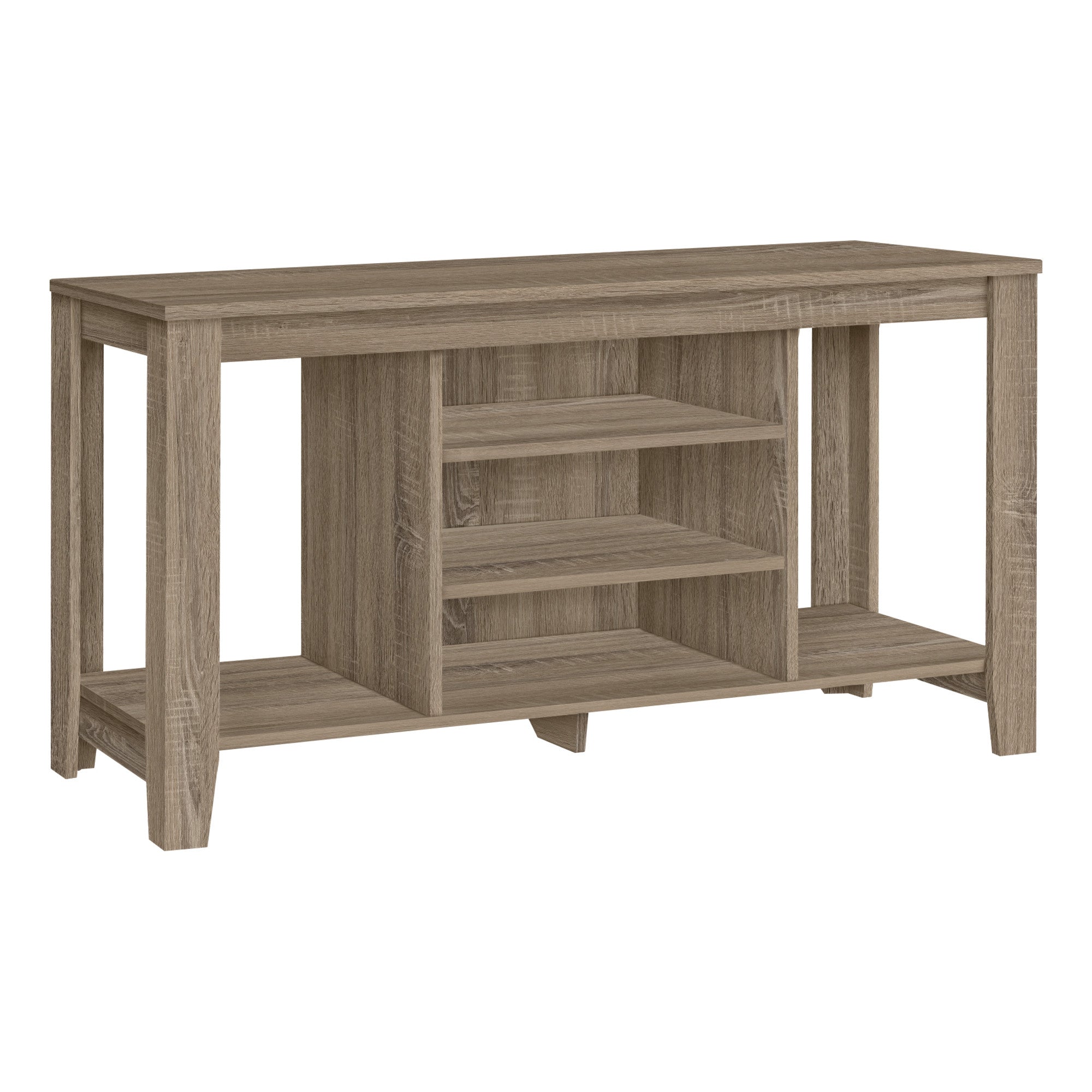 48" Taupe Wood Open Shelving TV Stand-1