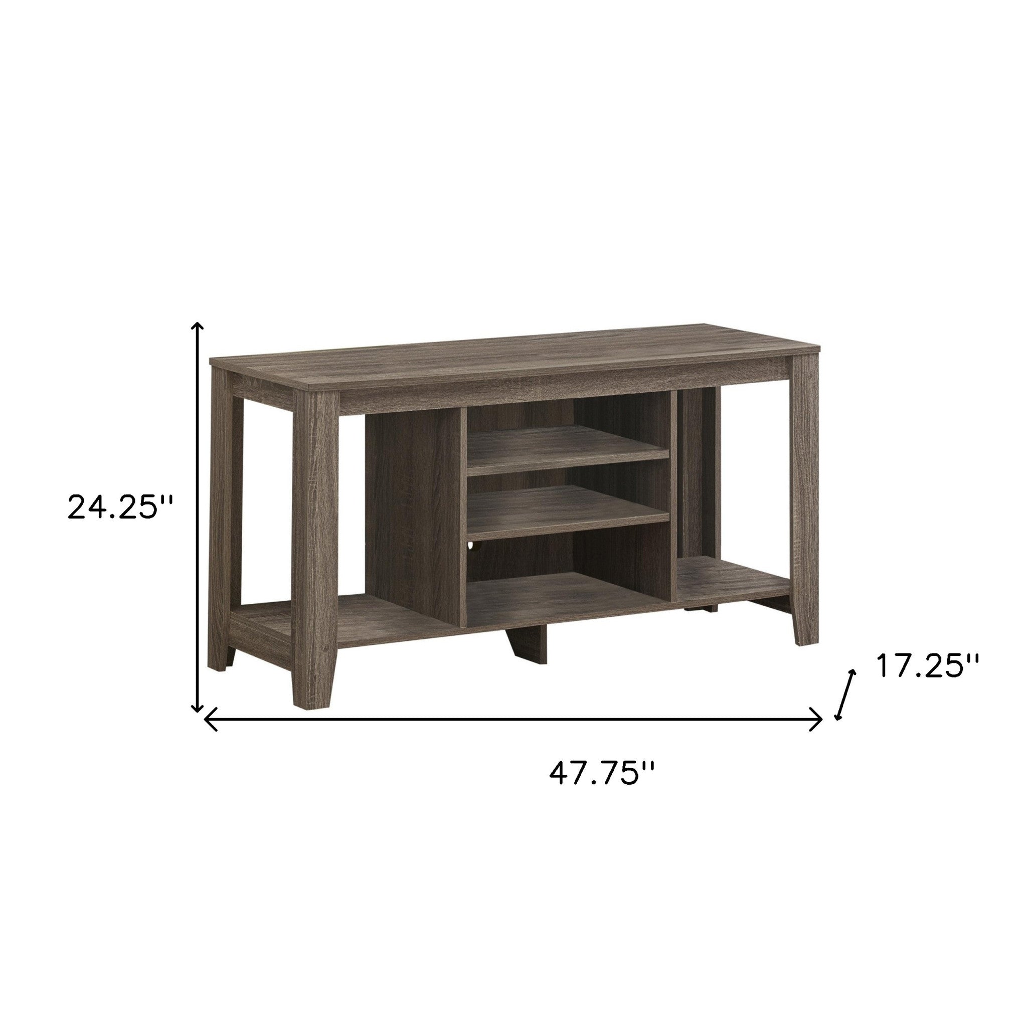 48" Taupe Wood Open Shelving TV Stand-7