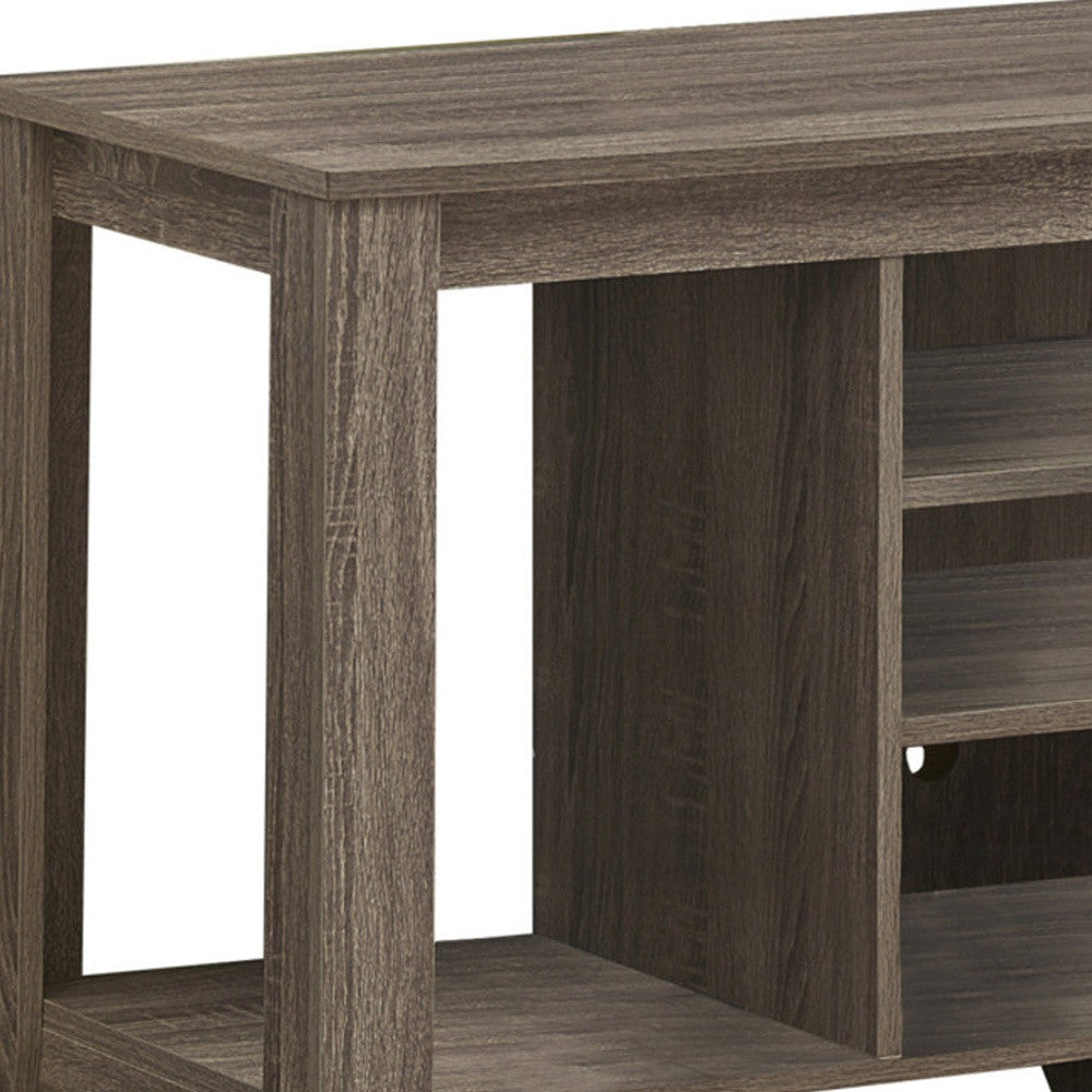 48" Taupe Wood Open Shelving TV Stand-2