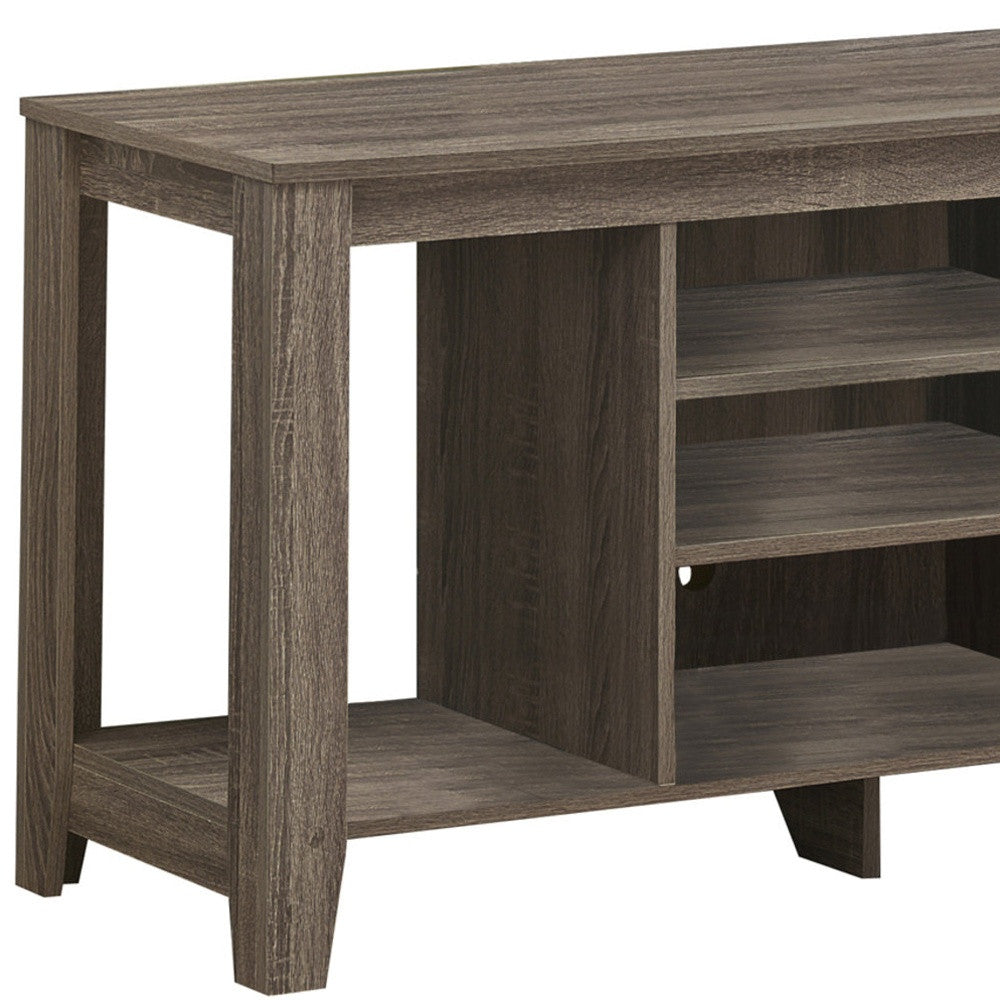 48" Taupe Wood Open Shelving TV Stand-3