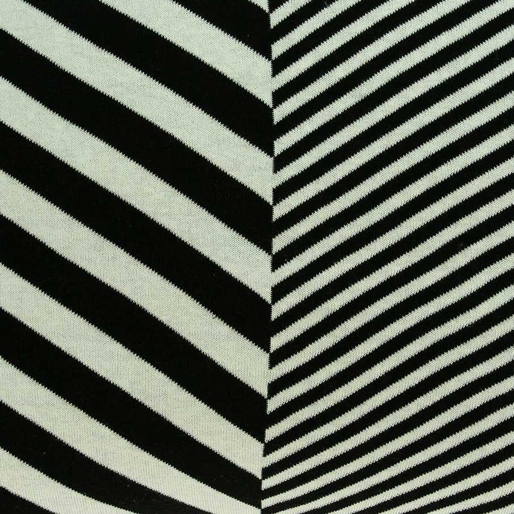 18" X 5" X 18" Transitional White & Black Pillow Cover With Poly Insert-4