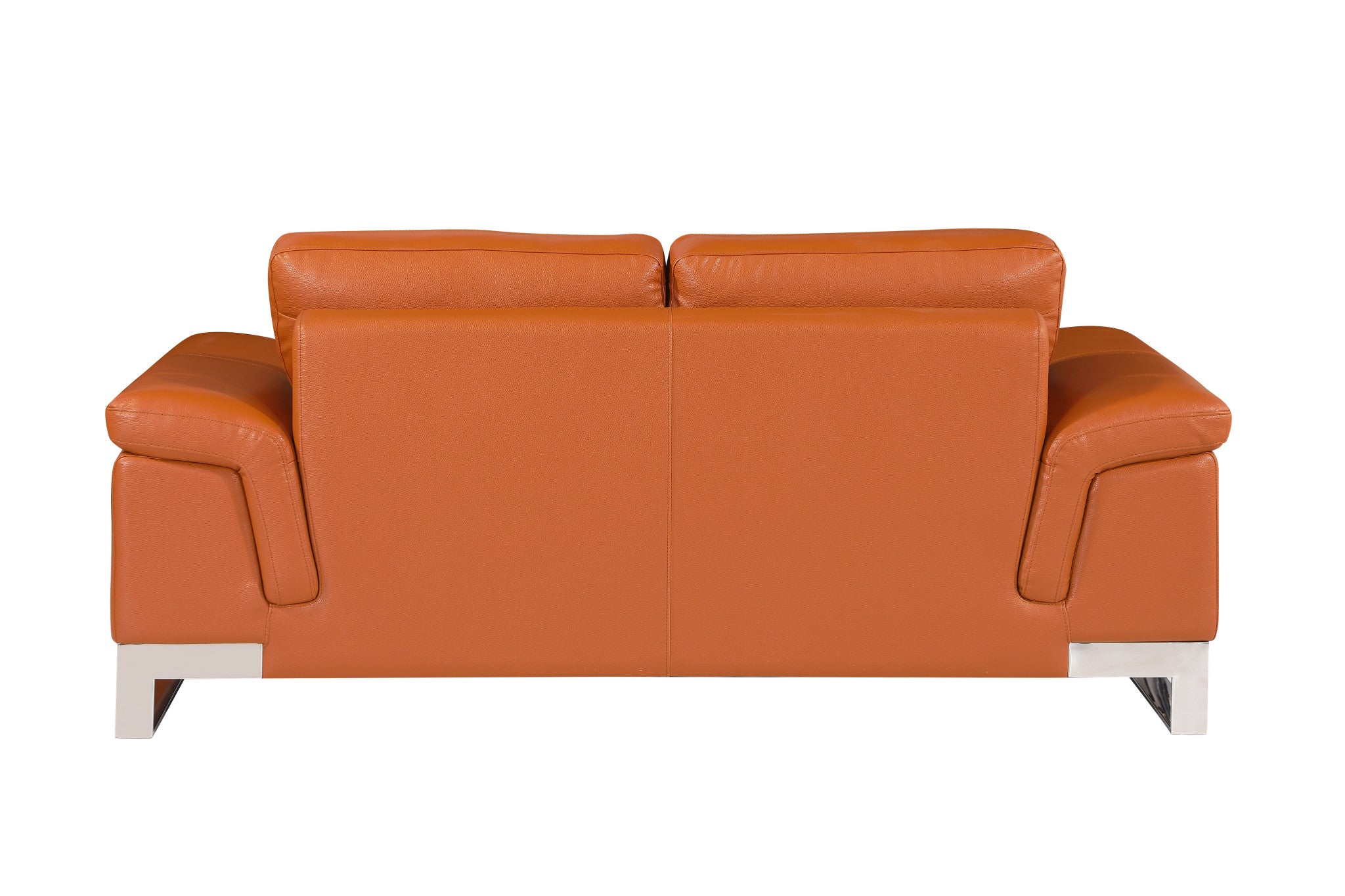Two Piece Indoor Camel Italian Leather Five Person Seating Set-2