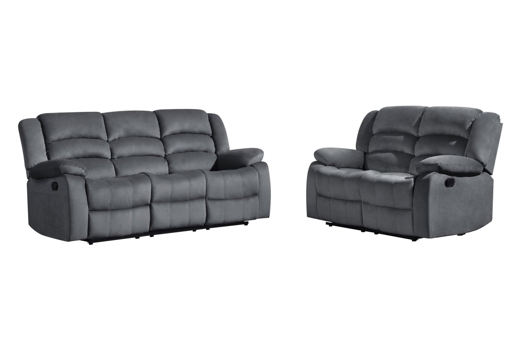 Two Piece Indoor Gray Microsuede Five Person Seating Set-0