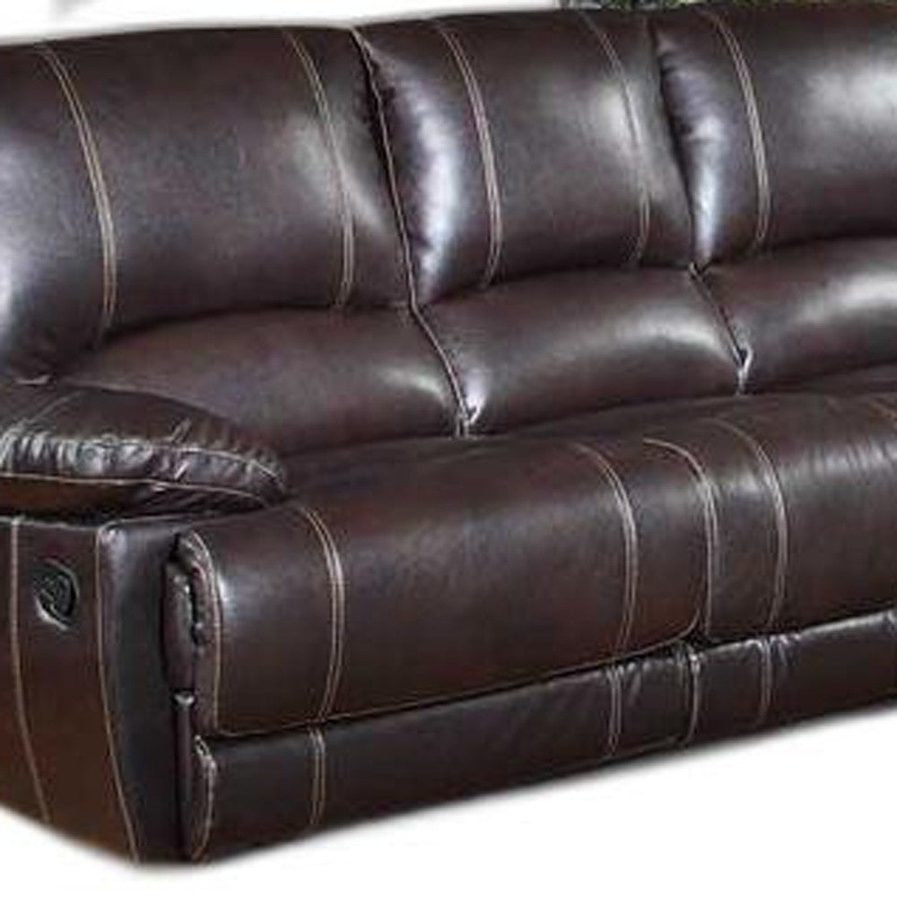 Two Piece Indoor Brown Faux Leather Five Person Seating Set-2