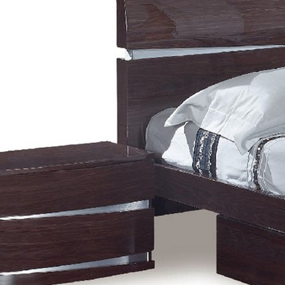 Solid Wood King Wood Brown Bed-2