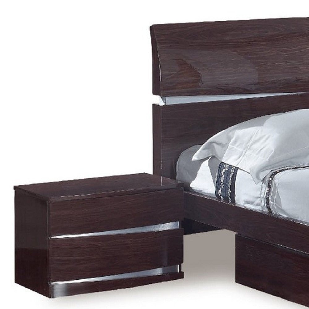 Solid Wood King Wood Brown Bed-3