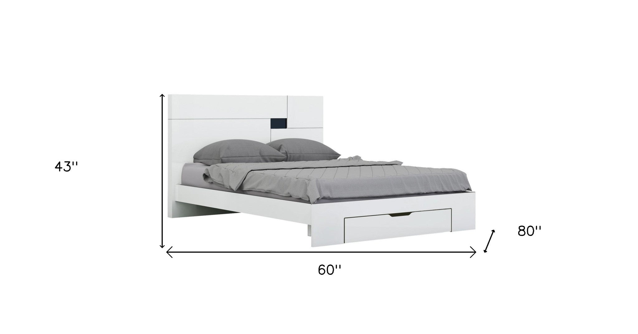 White Solid Wood Queen Bed Frame-4