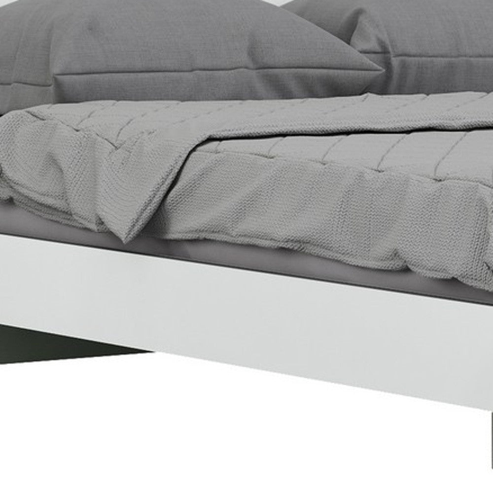 White Solid Wood Queen Bed Frame-2