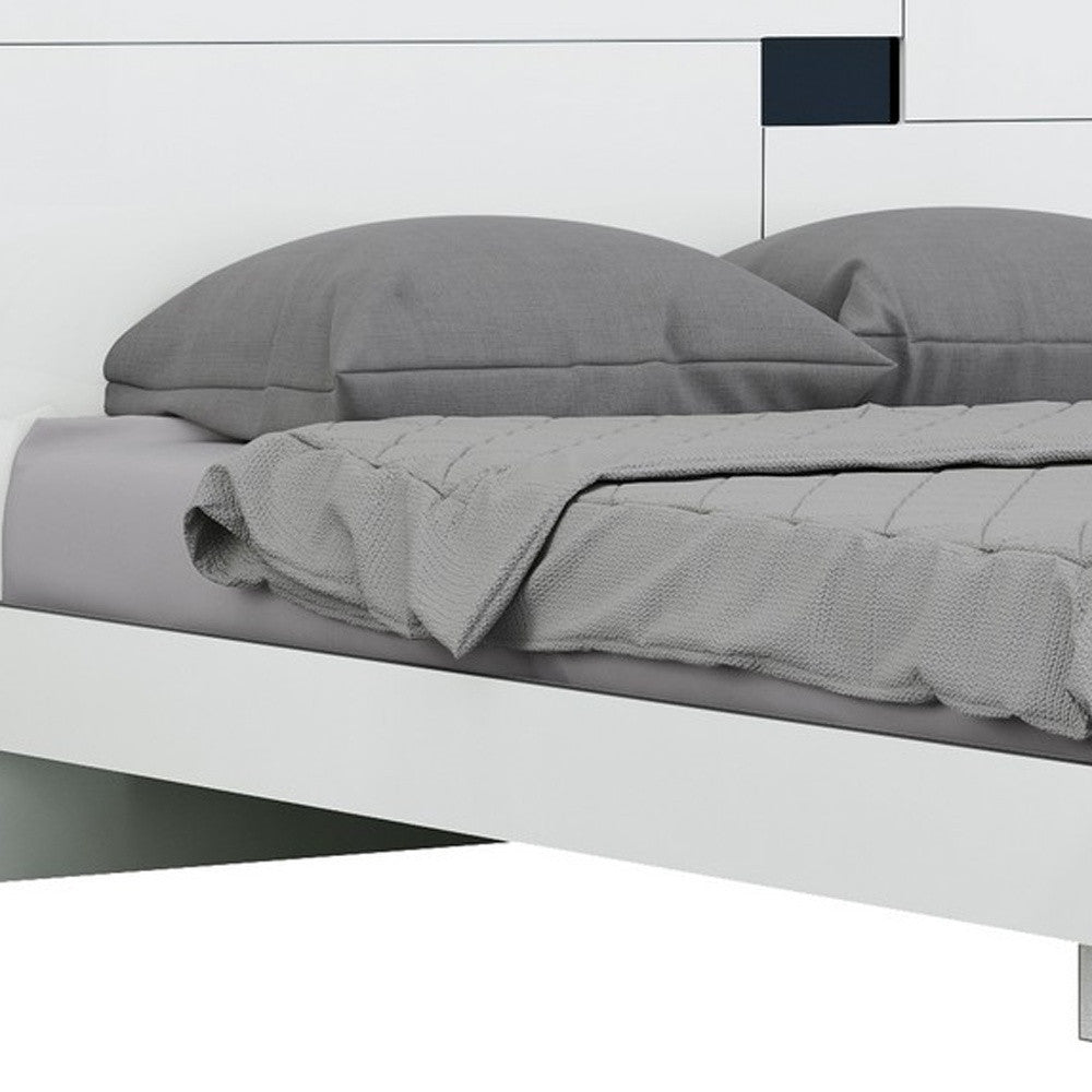 White Solid Wood Queen Bed Frame-3