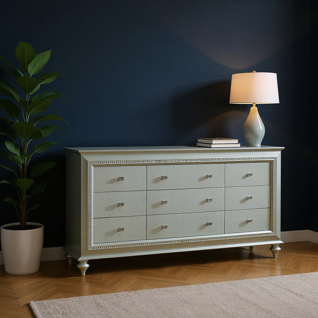 18" Champagne Solid Wood Double Dresser-0