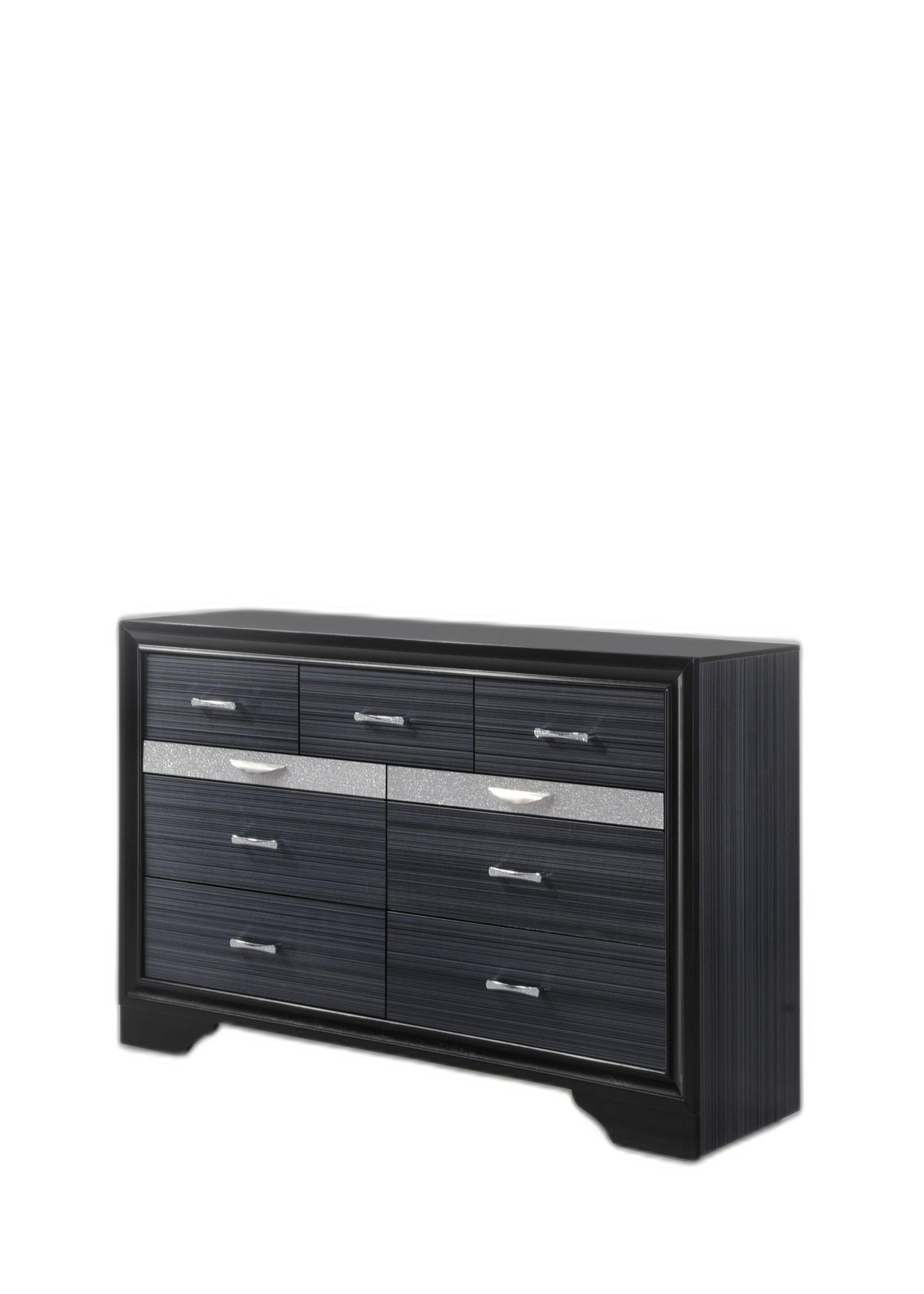 63" Black Manufactured Wood Nine Drawer Gentlemans Chest-0