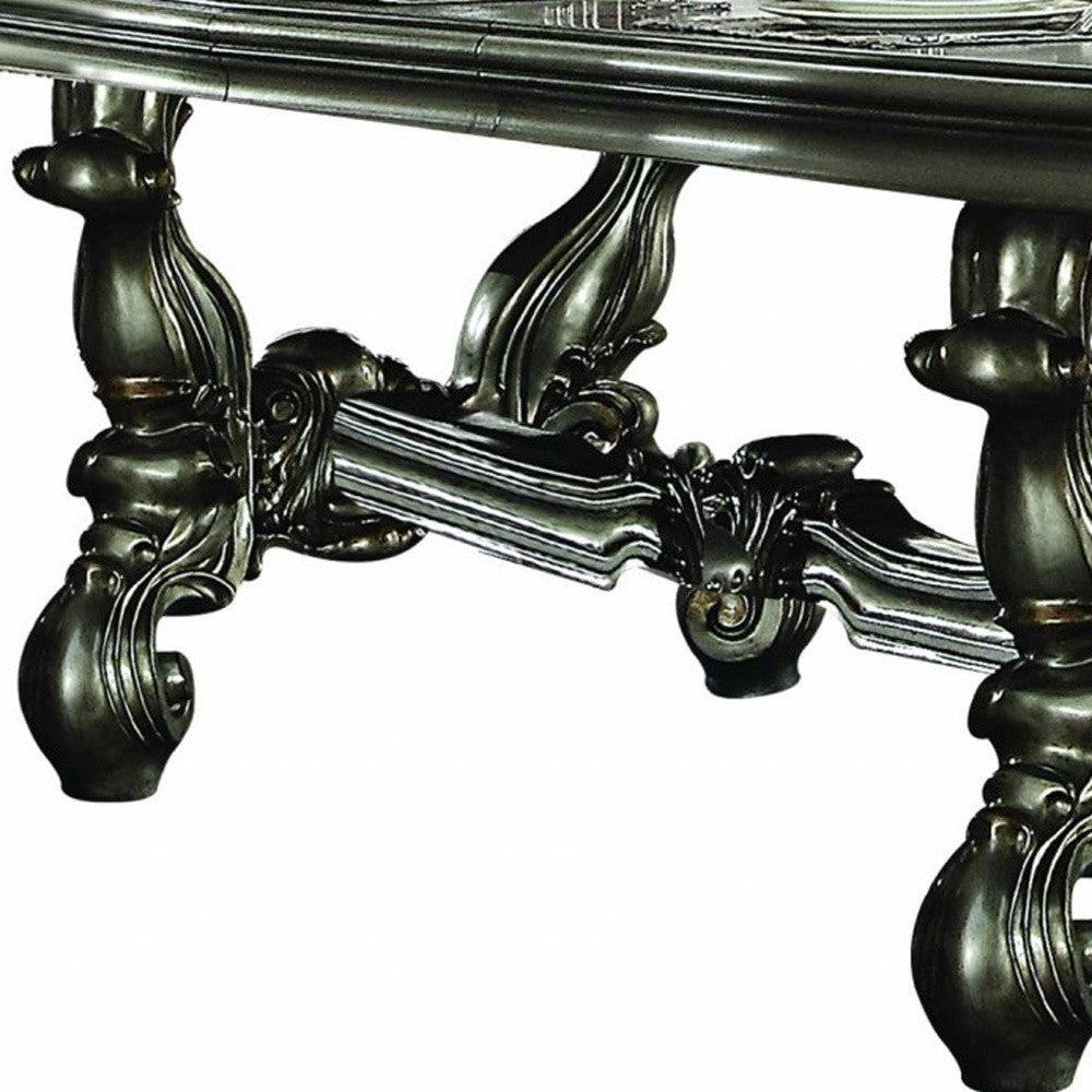 46" Green Solid Wood Trestle Base Dining Table-3