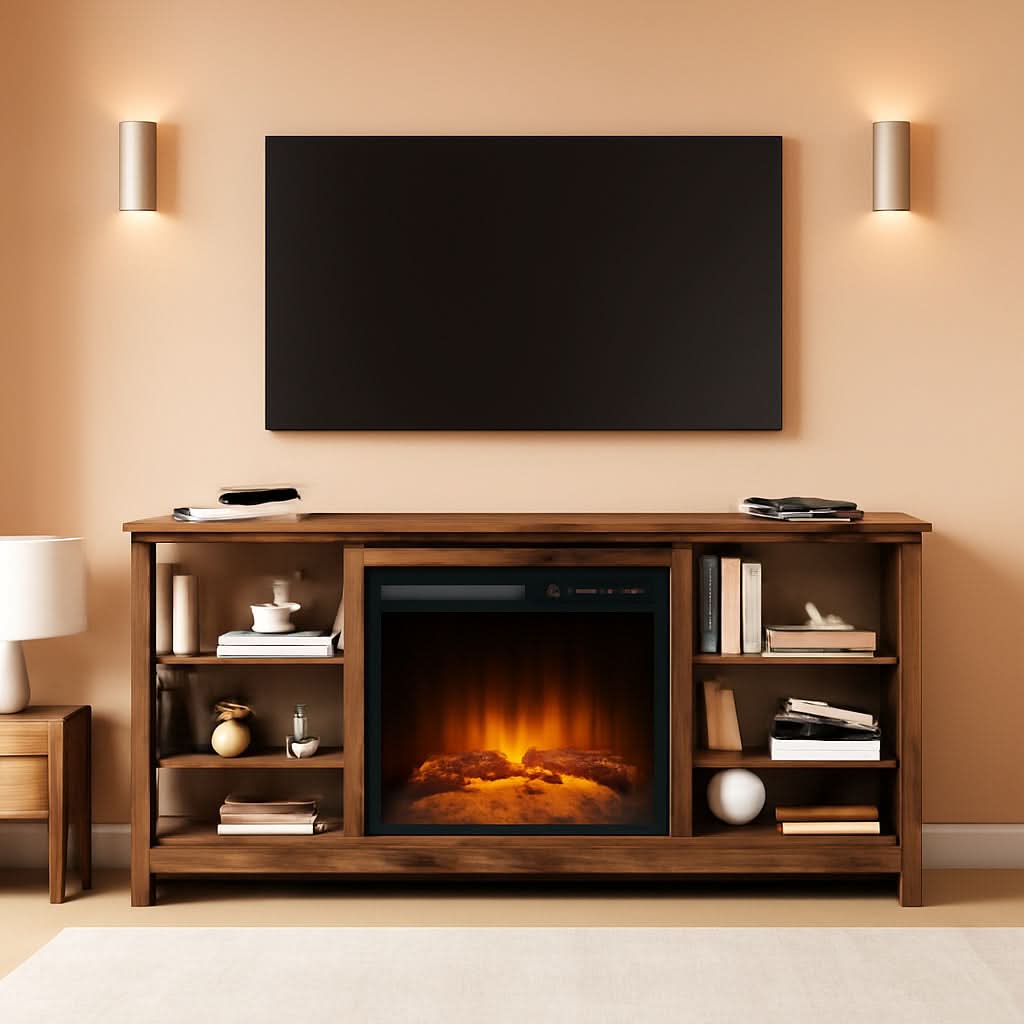 58 Inch Electric Fireplace TV Stand For 65 Inch Televisions-0