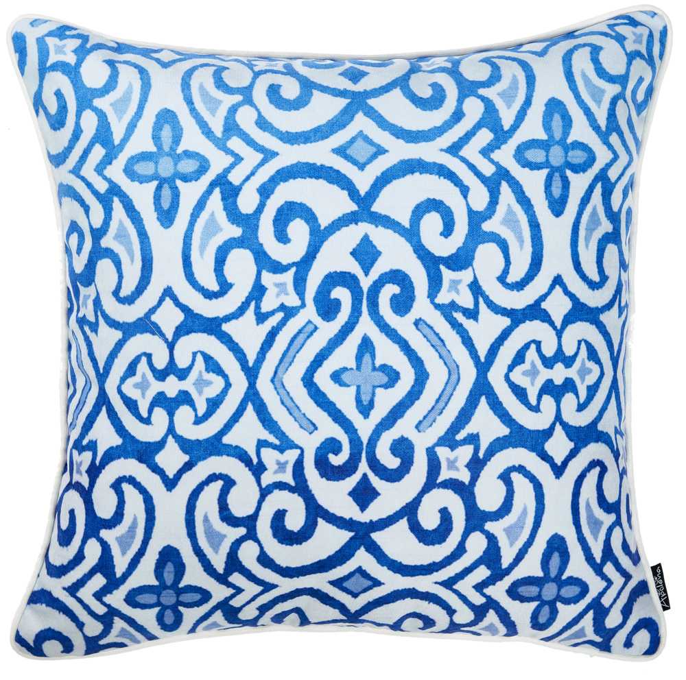 18"X 18" Blue Sky Scroll Decorative Throw Pillow Cover Printed-0