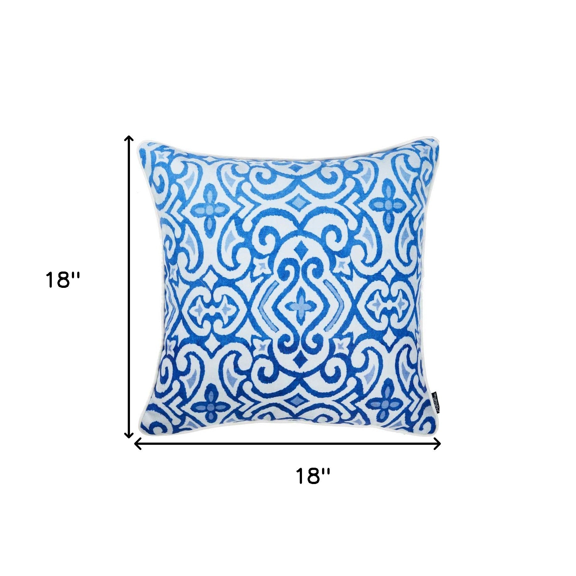 18"X 18" Blue Sky Scroll Decorative Throw Pillow Cover Printed-5