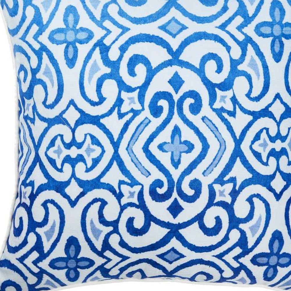 18"X 18" Blue Sky Scroll Decorative Throw Pillow Cover Printed-7