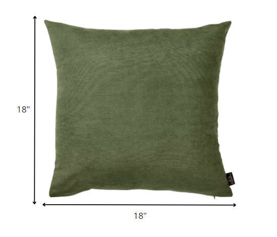 Set Of 2 Fern Green Brushed Twill Decorative Throw Pillow Covers-1