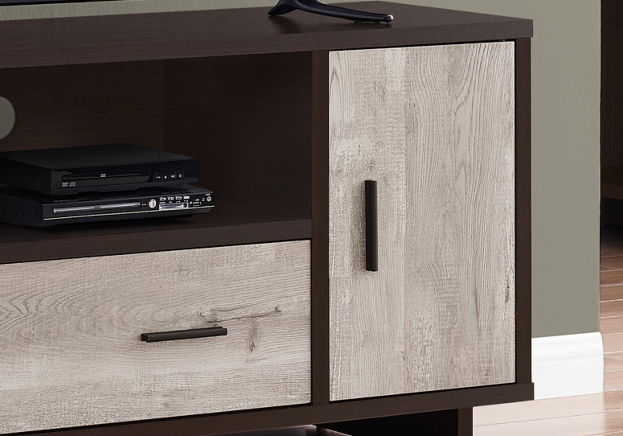 47" Wood Brown Cabinet Enclosed Storage TV Stand-7